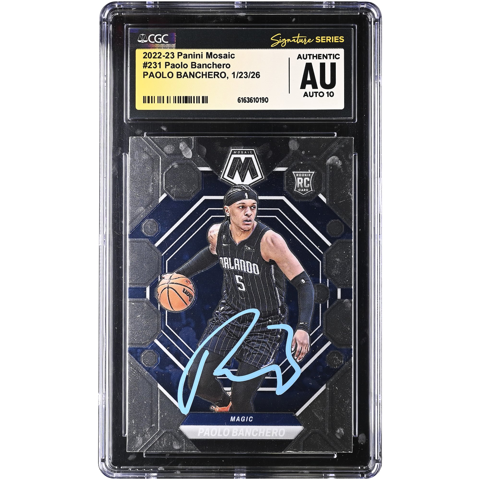 Paolo Banchero Orlando Magic Autographed 2022-23 Panini Mosaic #231 CGC Authenticated Auto 10 Rookie Card