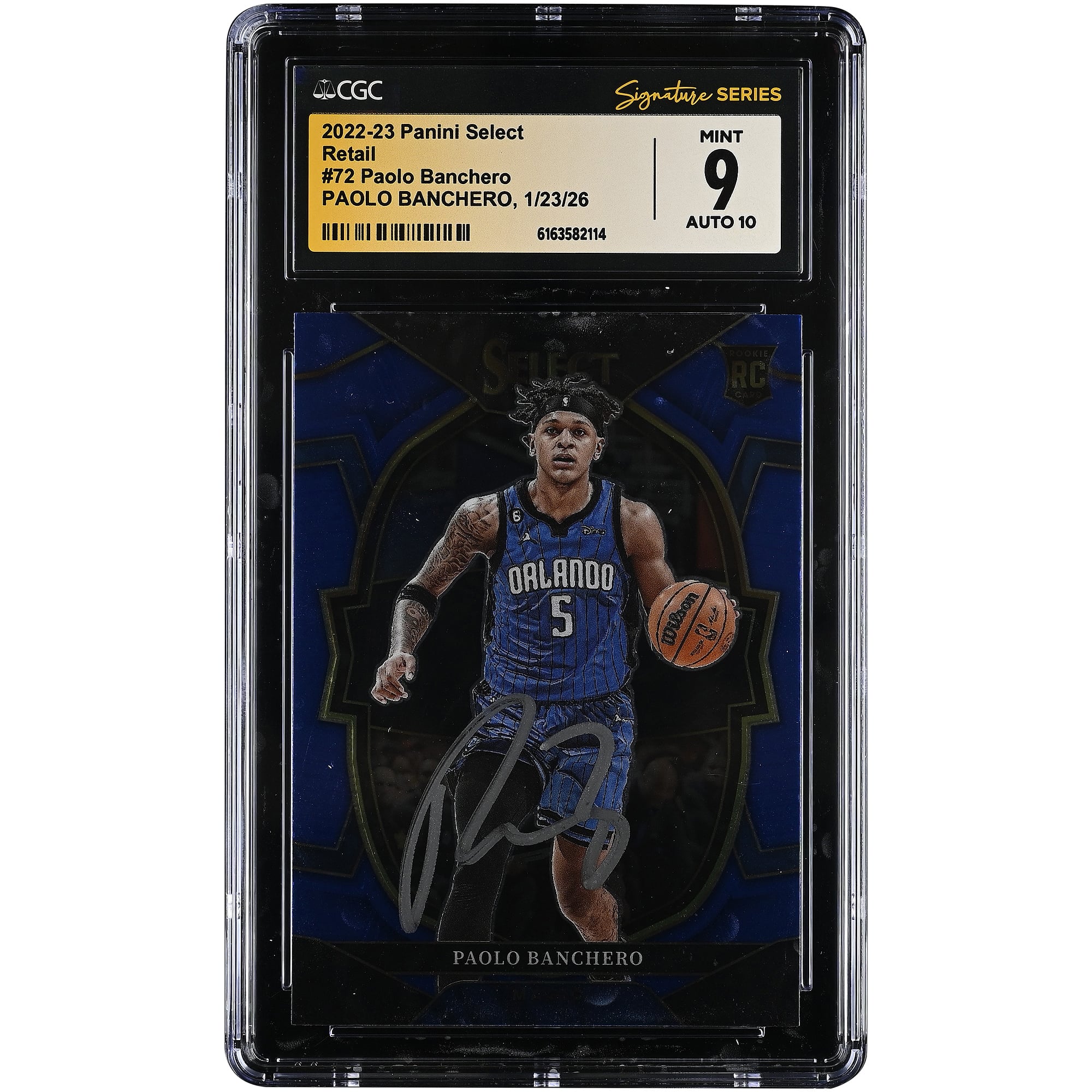 Paolo Banchero Orlando Magic Autographed 2022-23 Panini Select Retail #72 CGC Authenticated 9/10 Rookie Card
