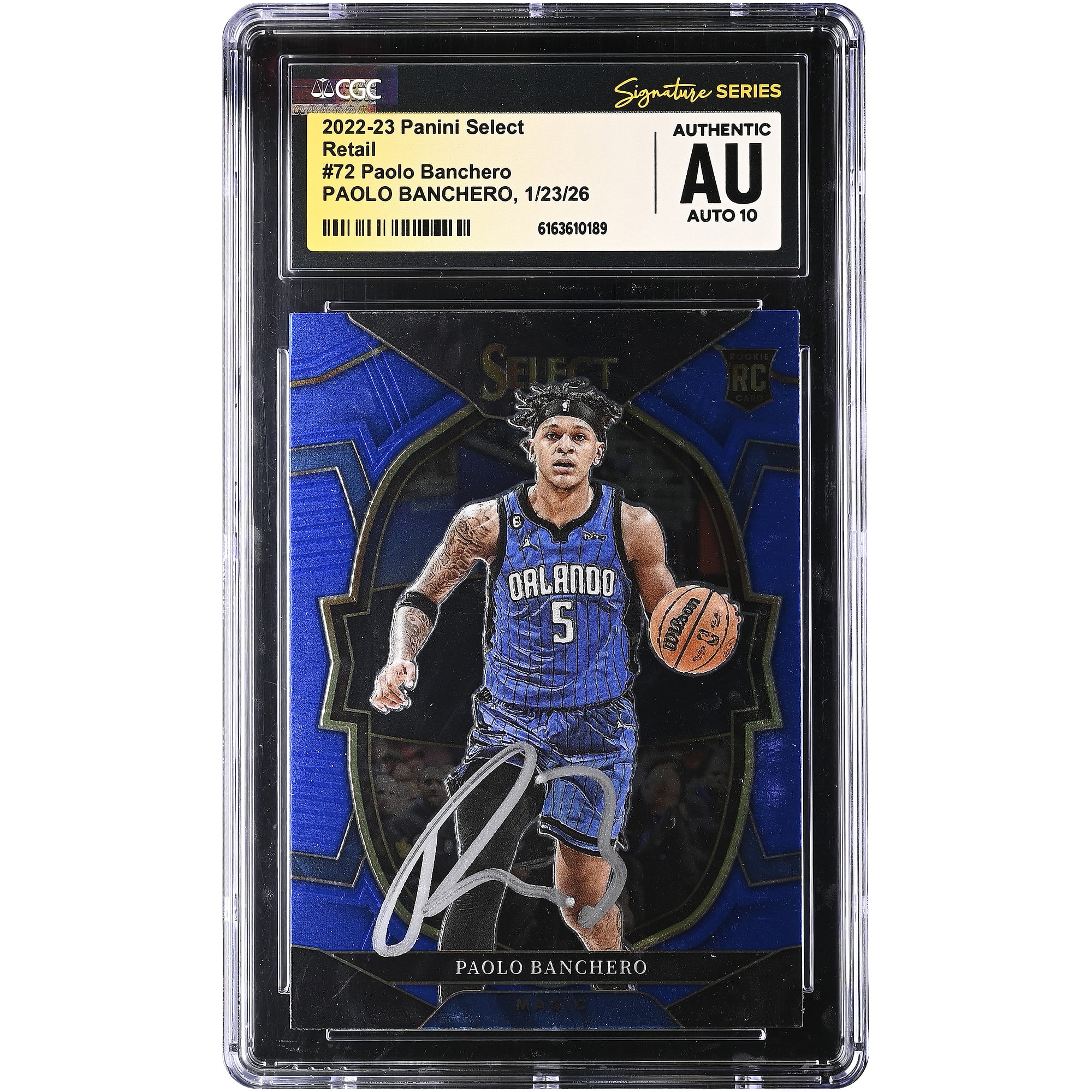 Paolo Banchero Orlando Magic Autographed 2022-23 Panini Select Retail #72 CGC Authenticated Auto 10 Rookie Card