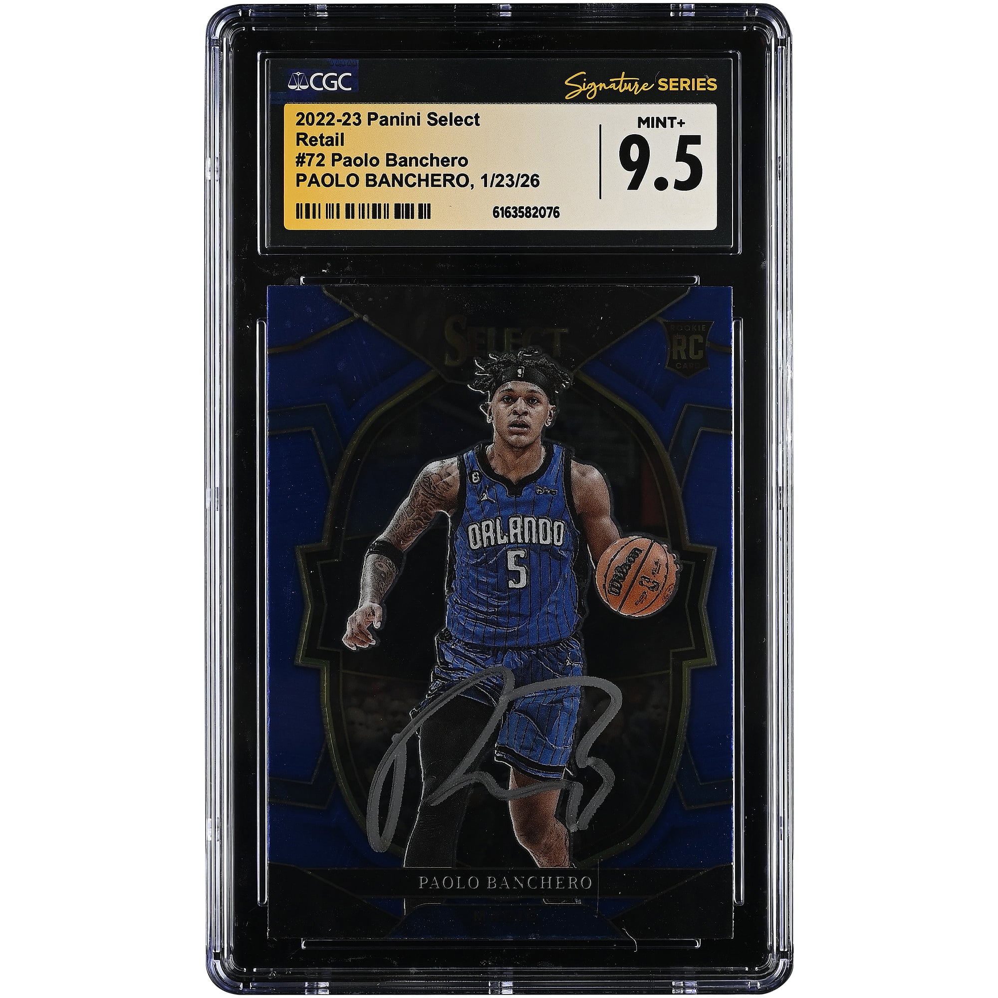 Paolo Banchero Orlando Magic Autographed 2022-23 Panini Select Retail #72 CGC Authenticated MINT+ 9.5 Rookie Card