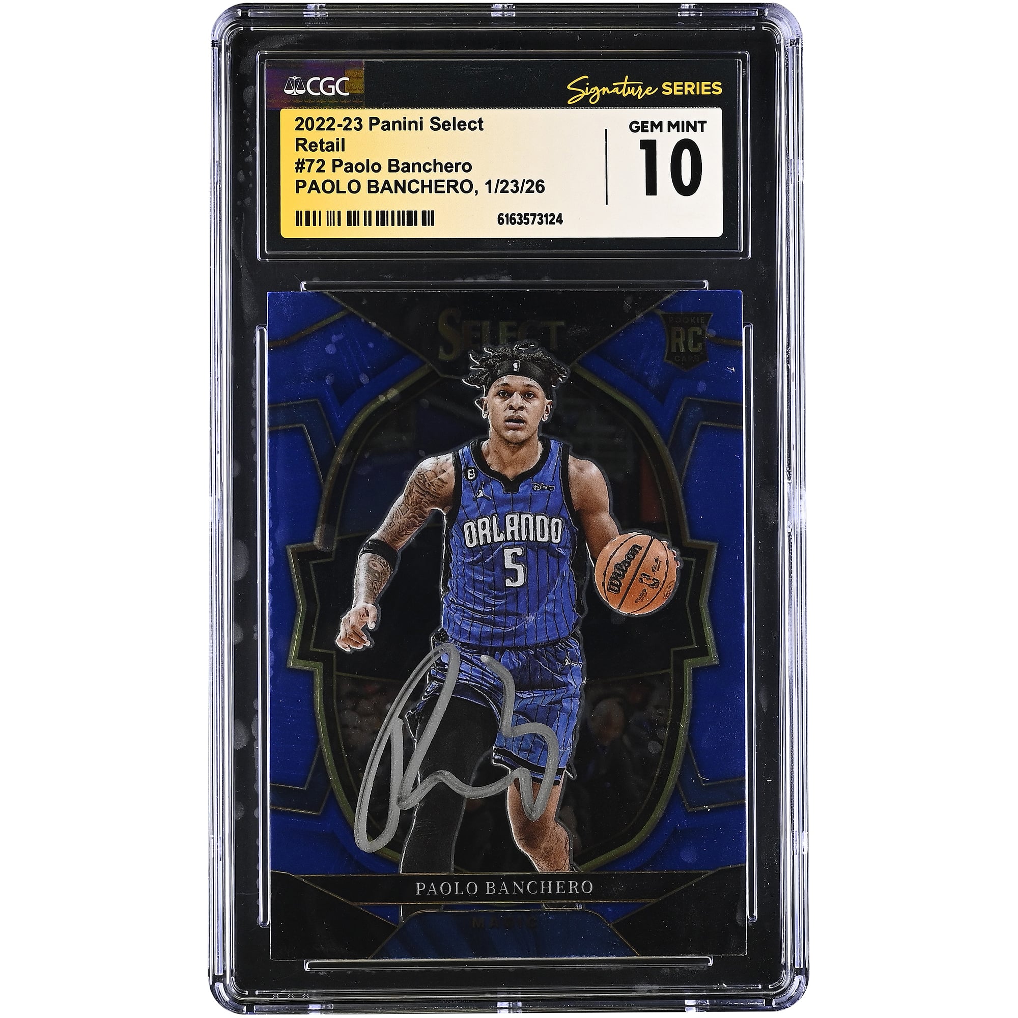 Paolo Banchero Orlando Magic Autographed 2022-23 Select #72 CGC Authenticated GEM MINT 10 Rookie Card