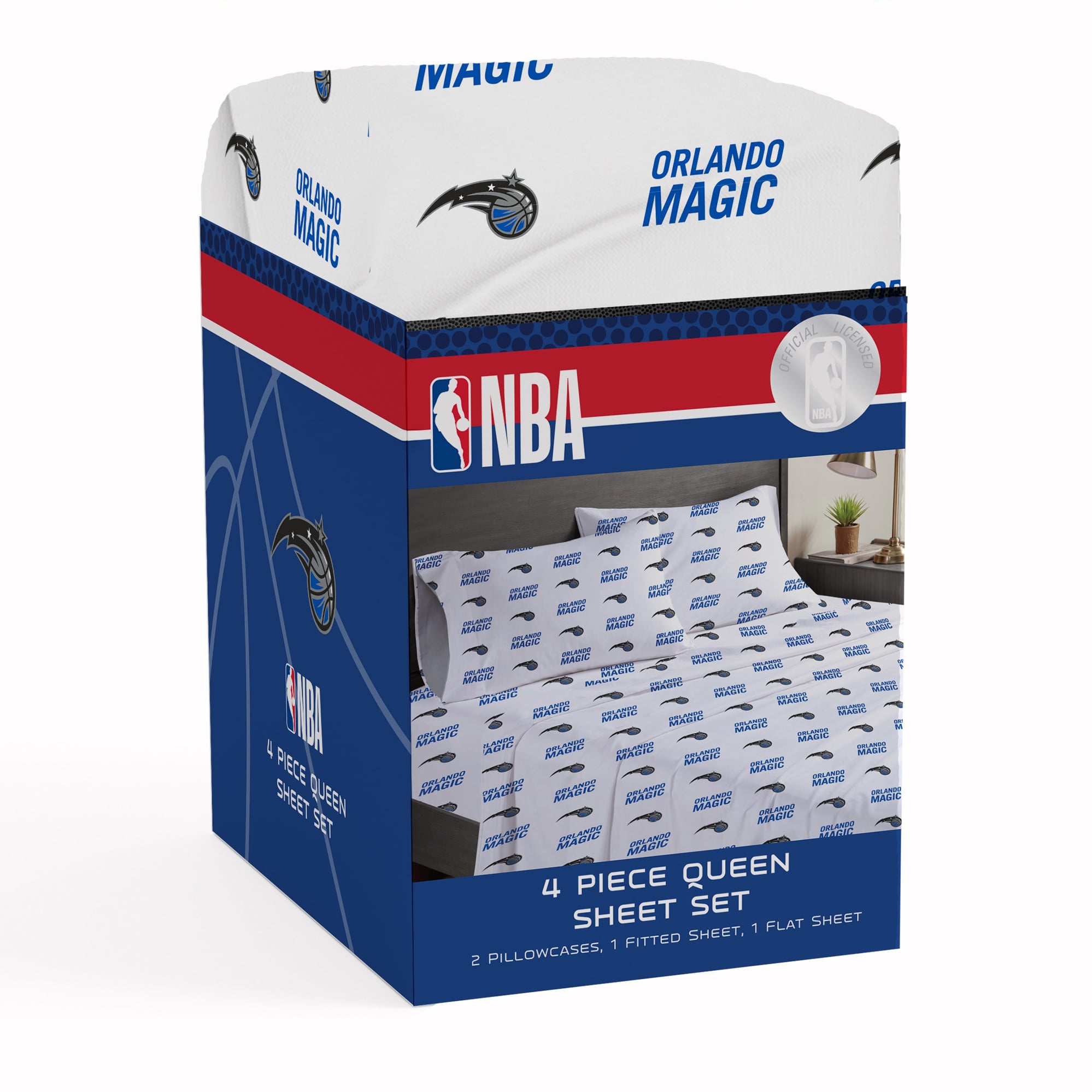 Ensemble de draps quatre pièces Pegasus Orlando Magic pour lit queen