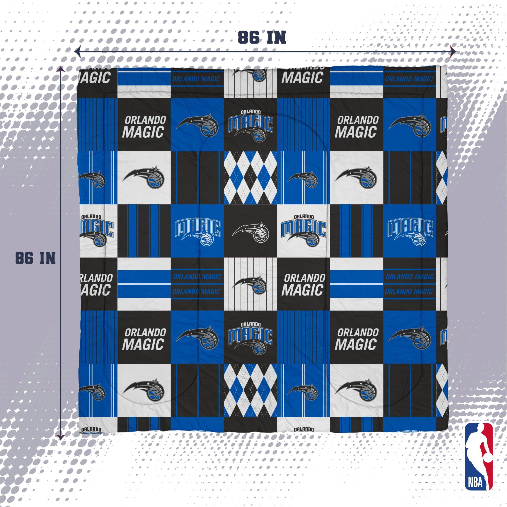 Ensemble de literie trois pièces Pegasus Orlando Magic Patchwork Plaid pour lit double/queen