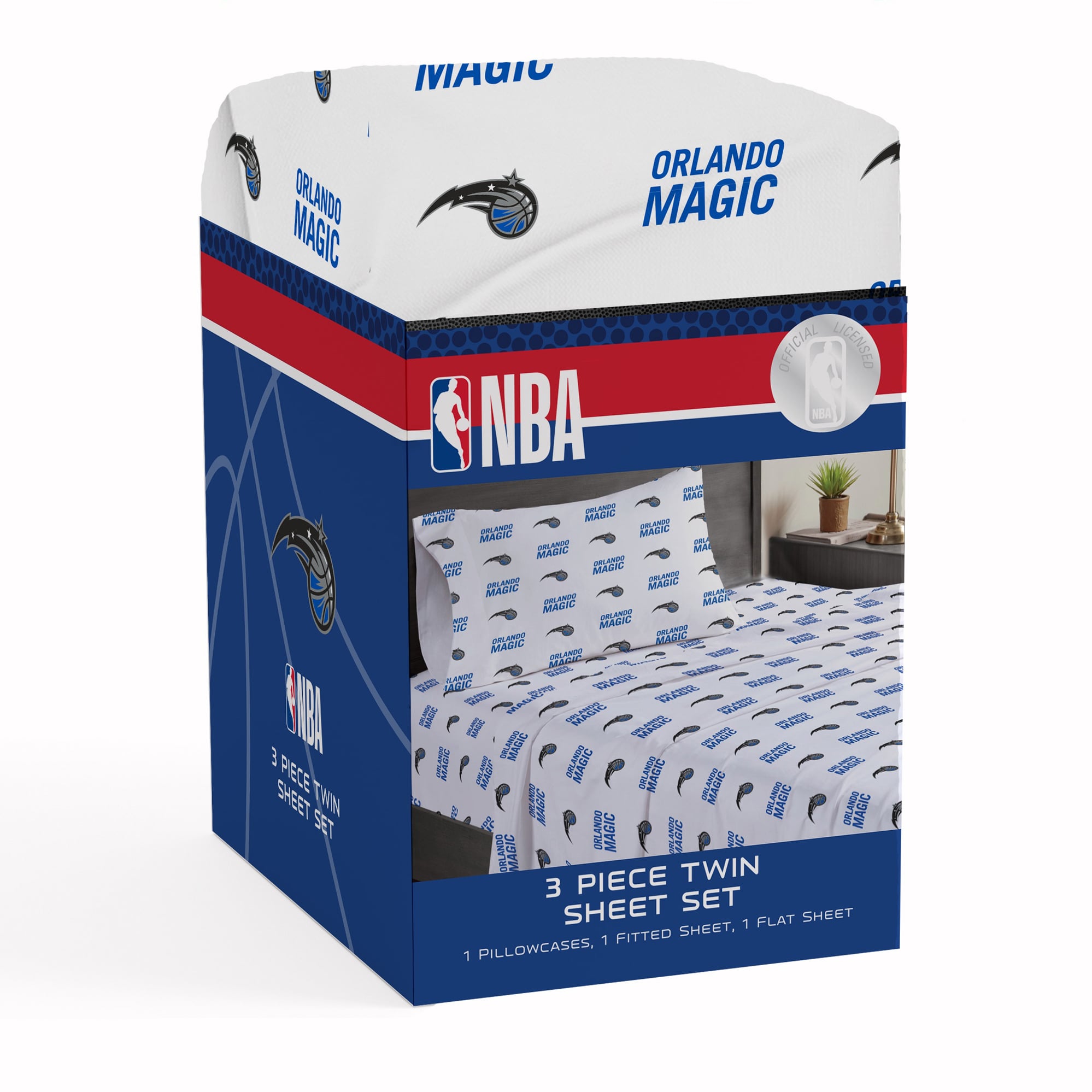 Ensemble de draps trois pièces Pegasus Orlando Magic pour lit simple