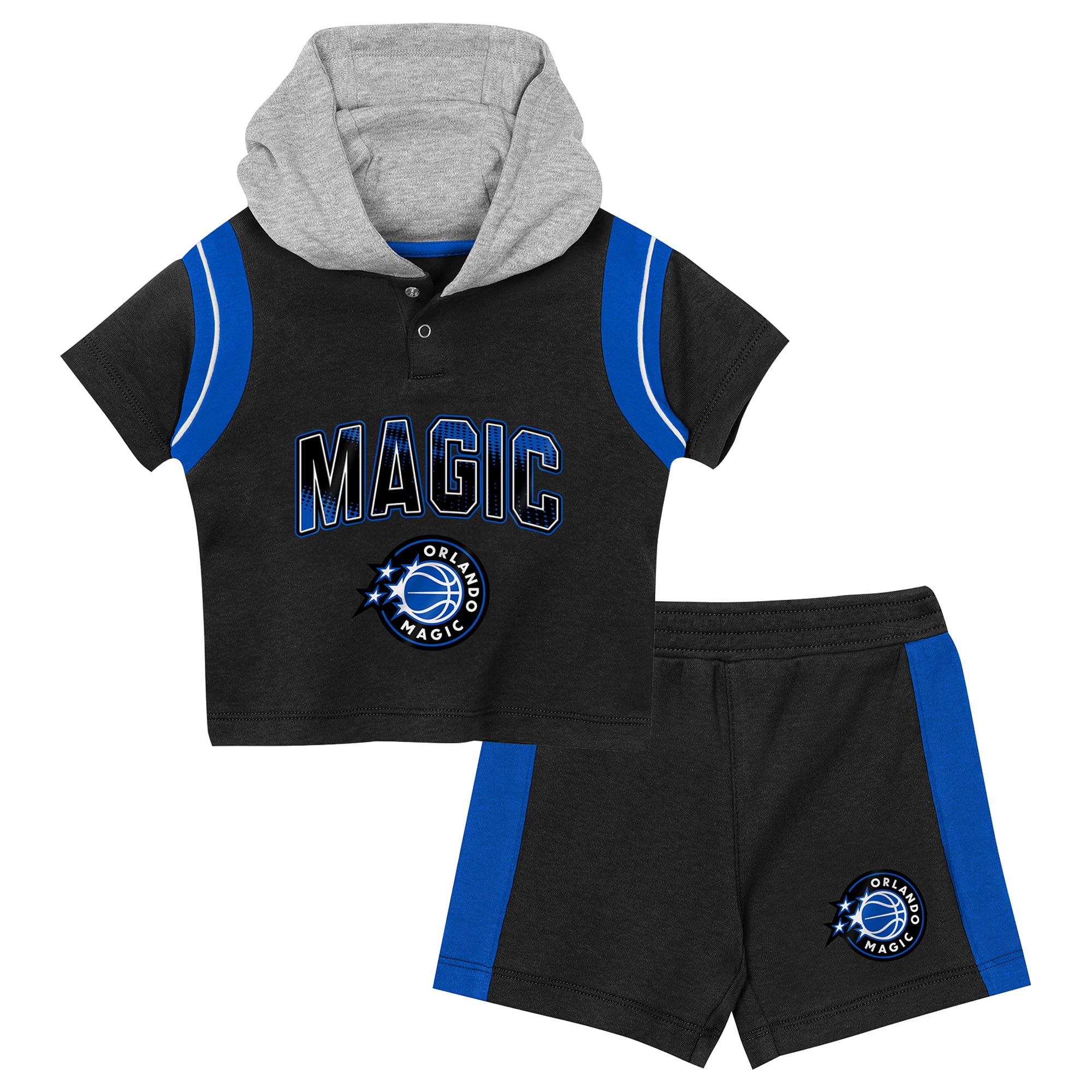 Preschool Outerstuff Black Orlando Magic Get Back Short Sleeve Hoodie & Shorts Two-Pack Set