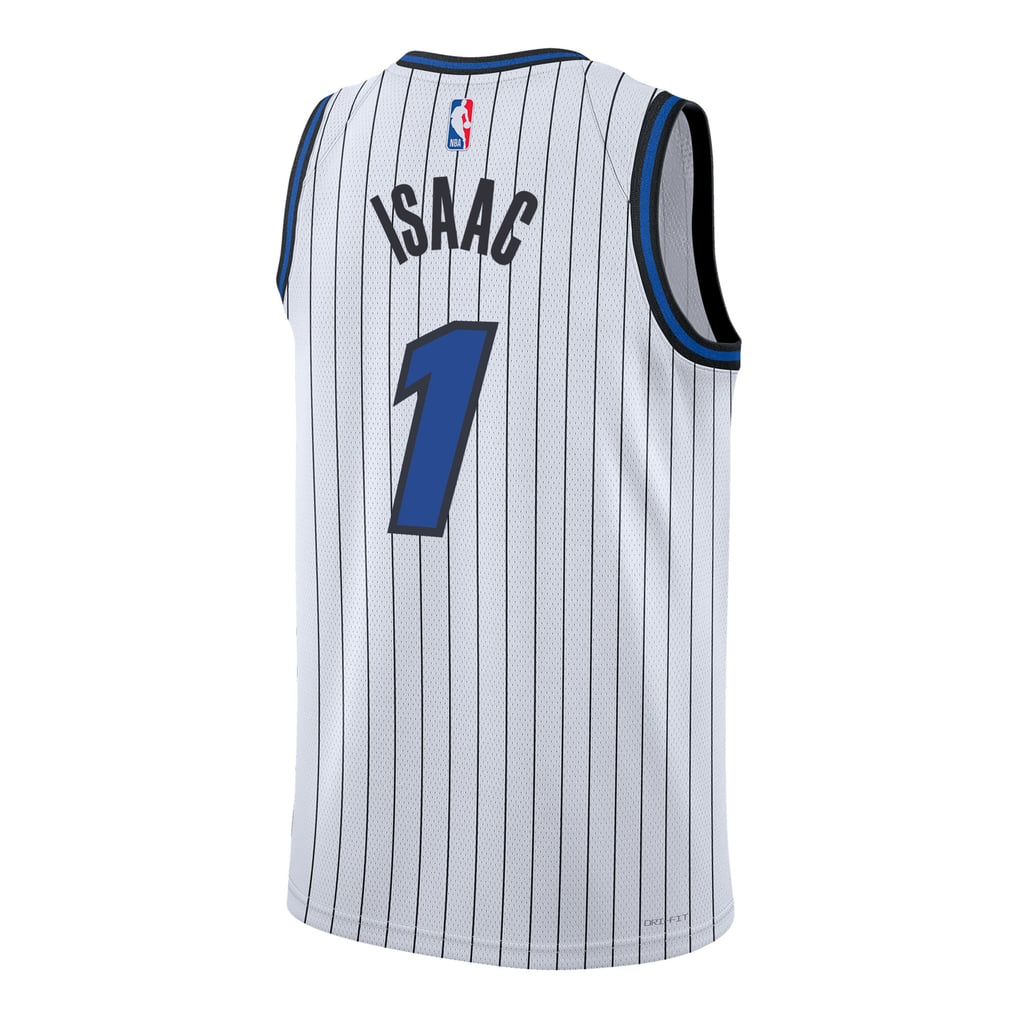 Magic Dunkers Unisex Nike Jonathan Isaac White Orlando Magic Badge Swingman Player ...
