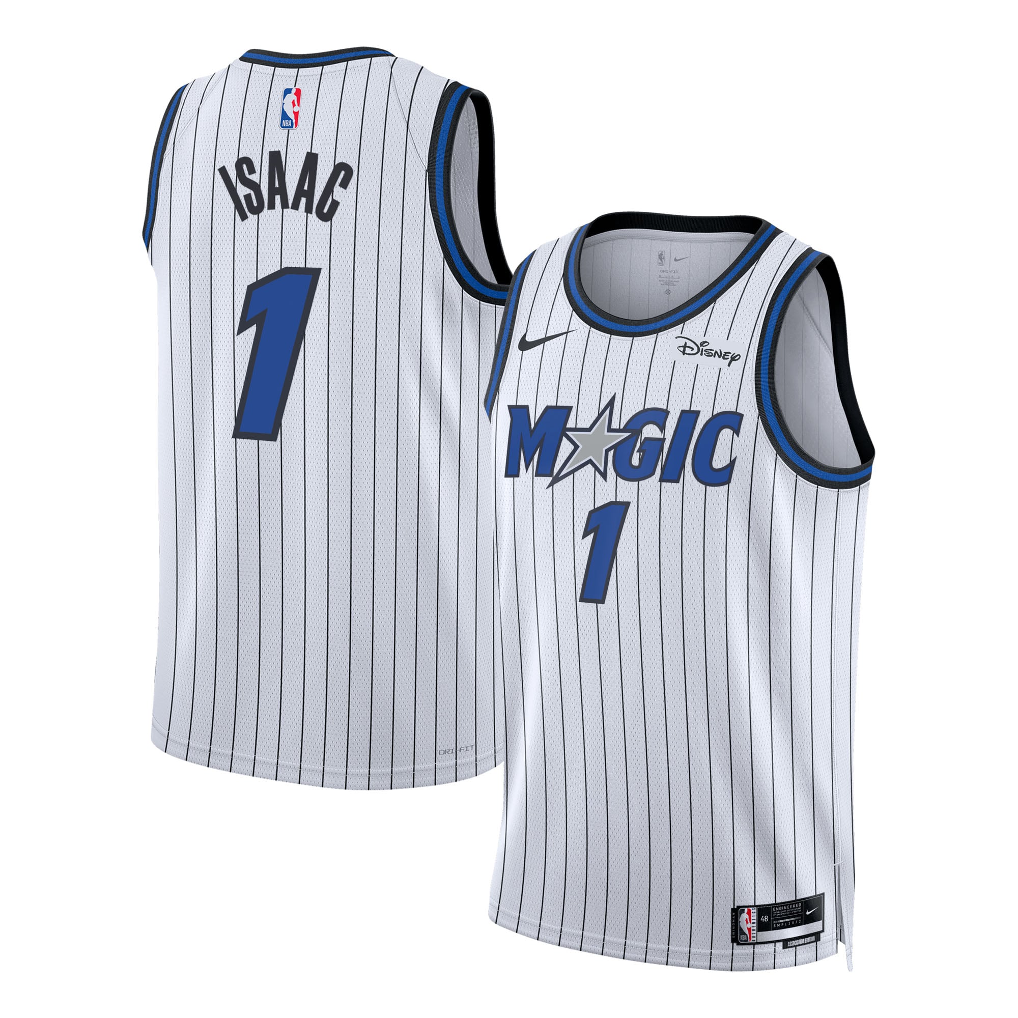 Magic Dunkers Unisex Nike Jonathan Isaac White Orlando Magic Badge Swingman Player ...