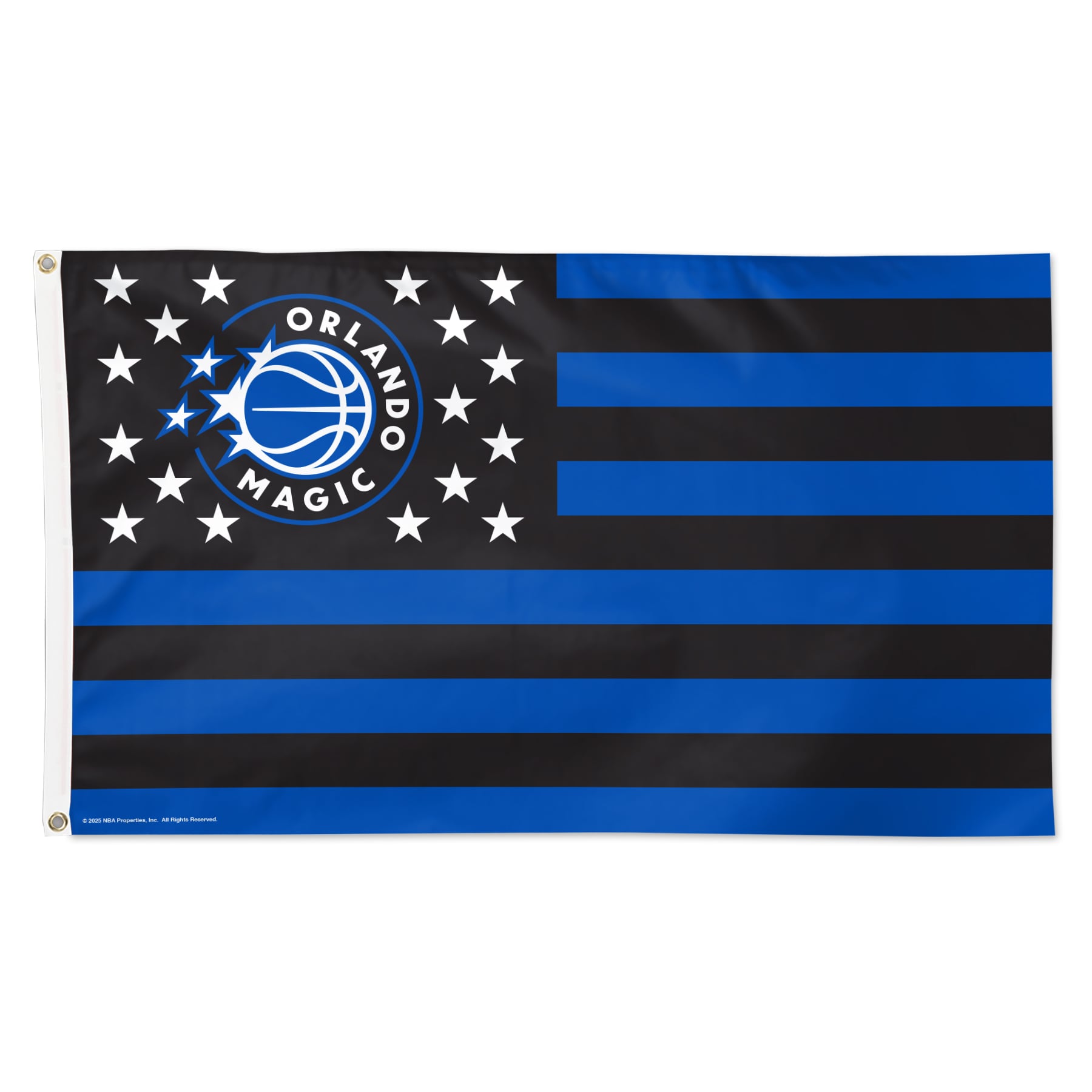 Drapeau de luxe WinCraft Orlando Magic 91 x 152 cm (3 pi x 5 pi) à une face, motif étoiles et rayures patriotiques