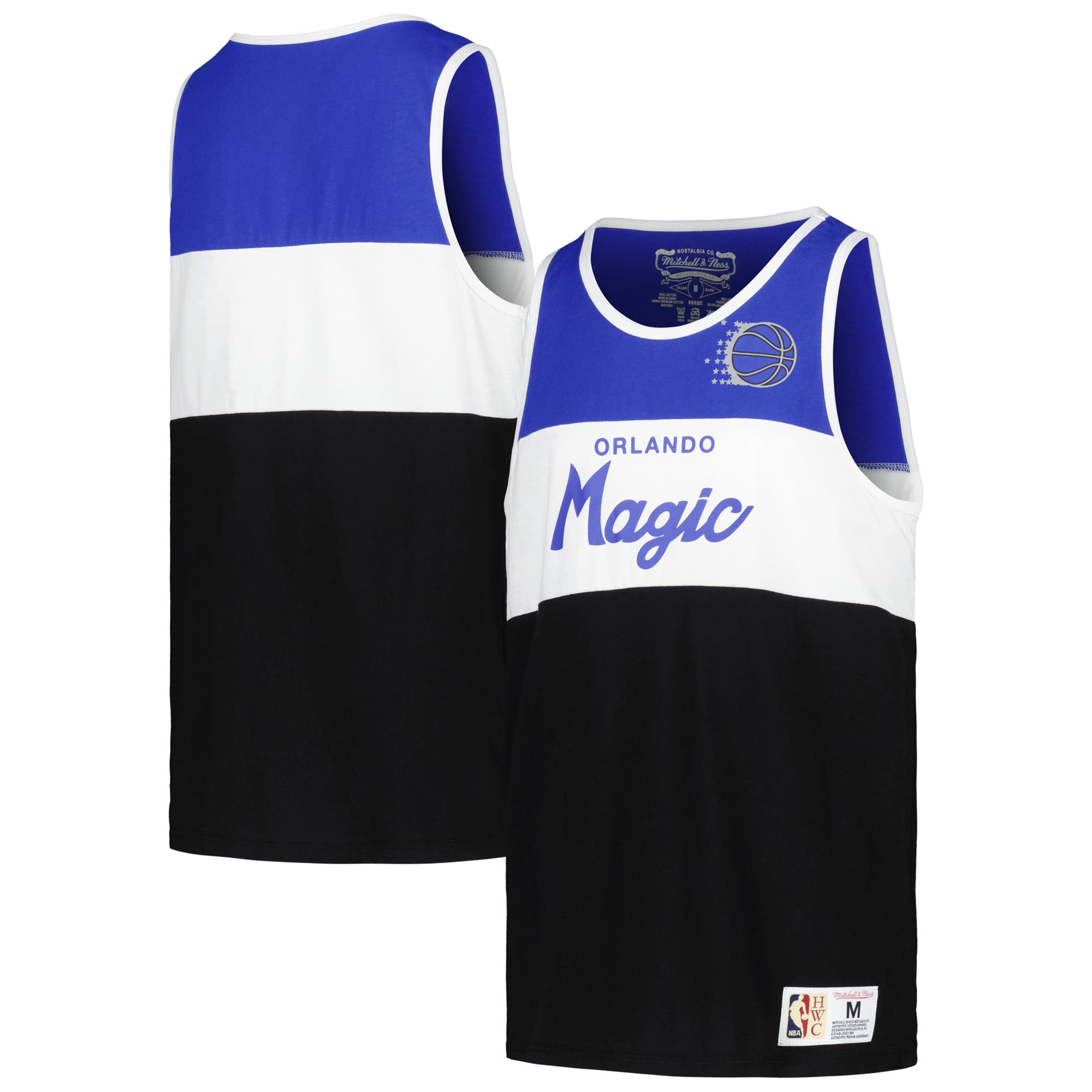 Débardeur Mitchell & Ness bleu/noir Orlando Magic Hardwood Classics Special Script pour enfant
