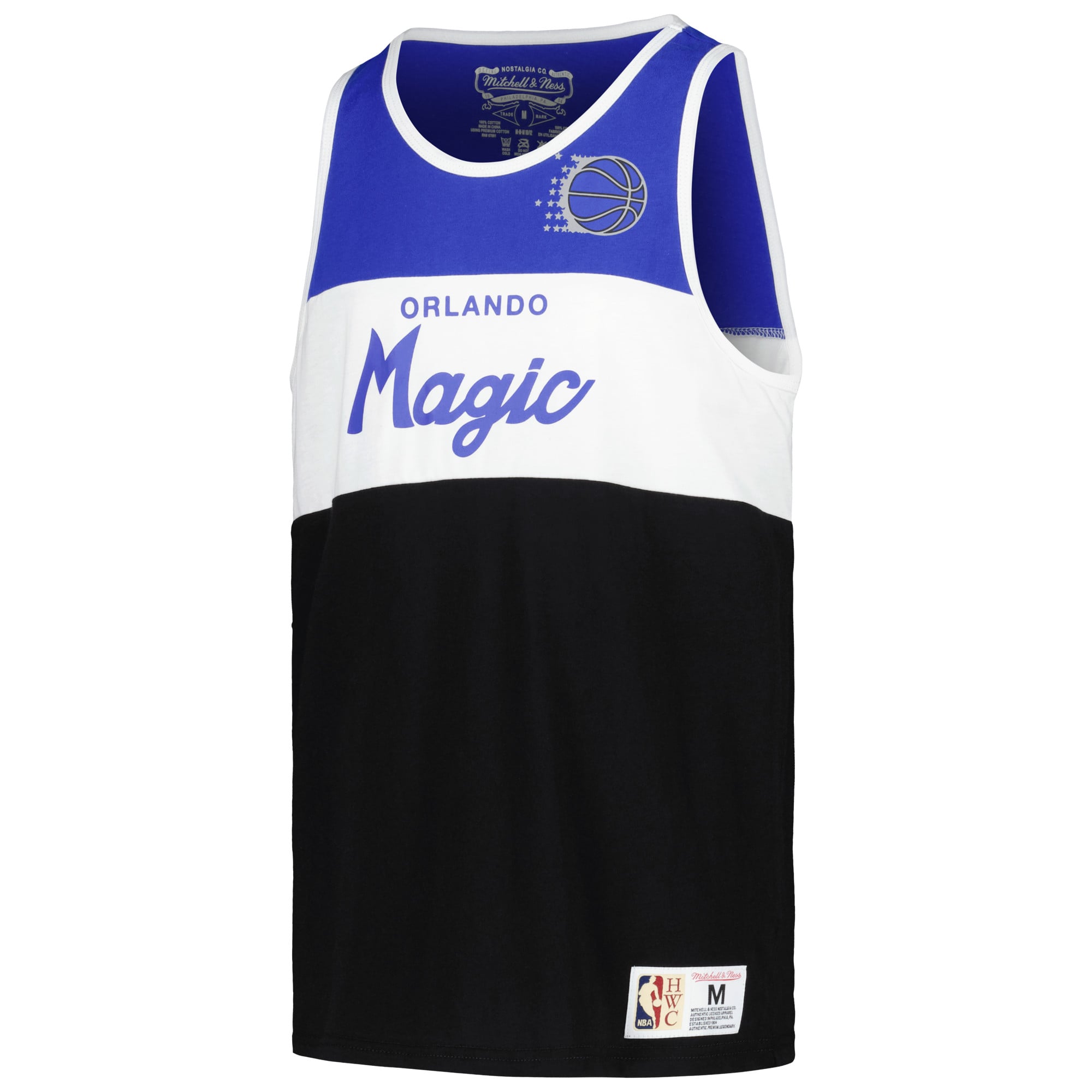 Débardeur Mitchell & Ness bleu/noir Orlando Magic Hardwood Classics Special Script pour enfant