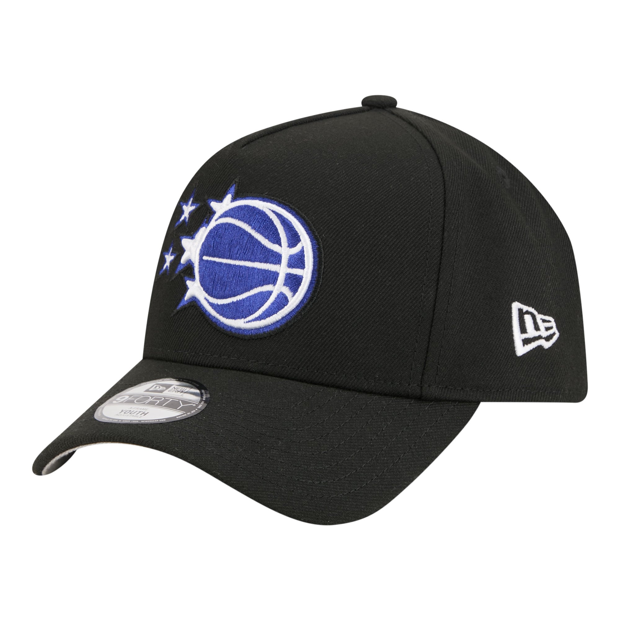 Youth New Era Black Orlando Magic 9FORTY A-Frame Adjustable Hat