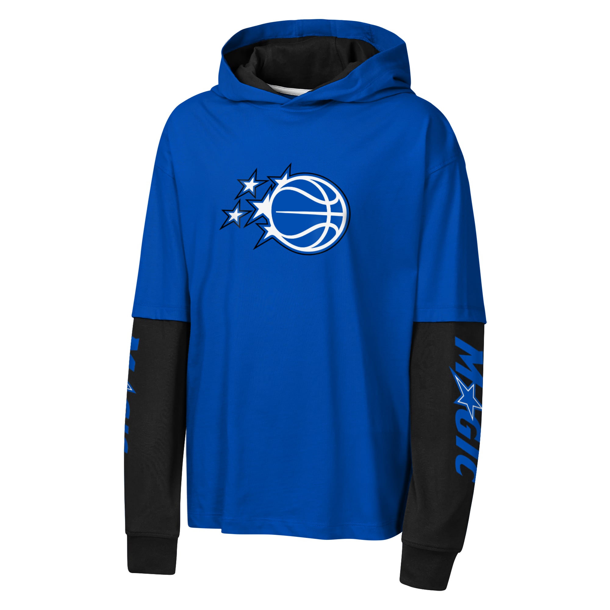 T-shirt à capuche surdimensionné Outerstuff bleu Orlando Magic Double Nickel pour jeunes
