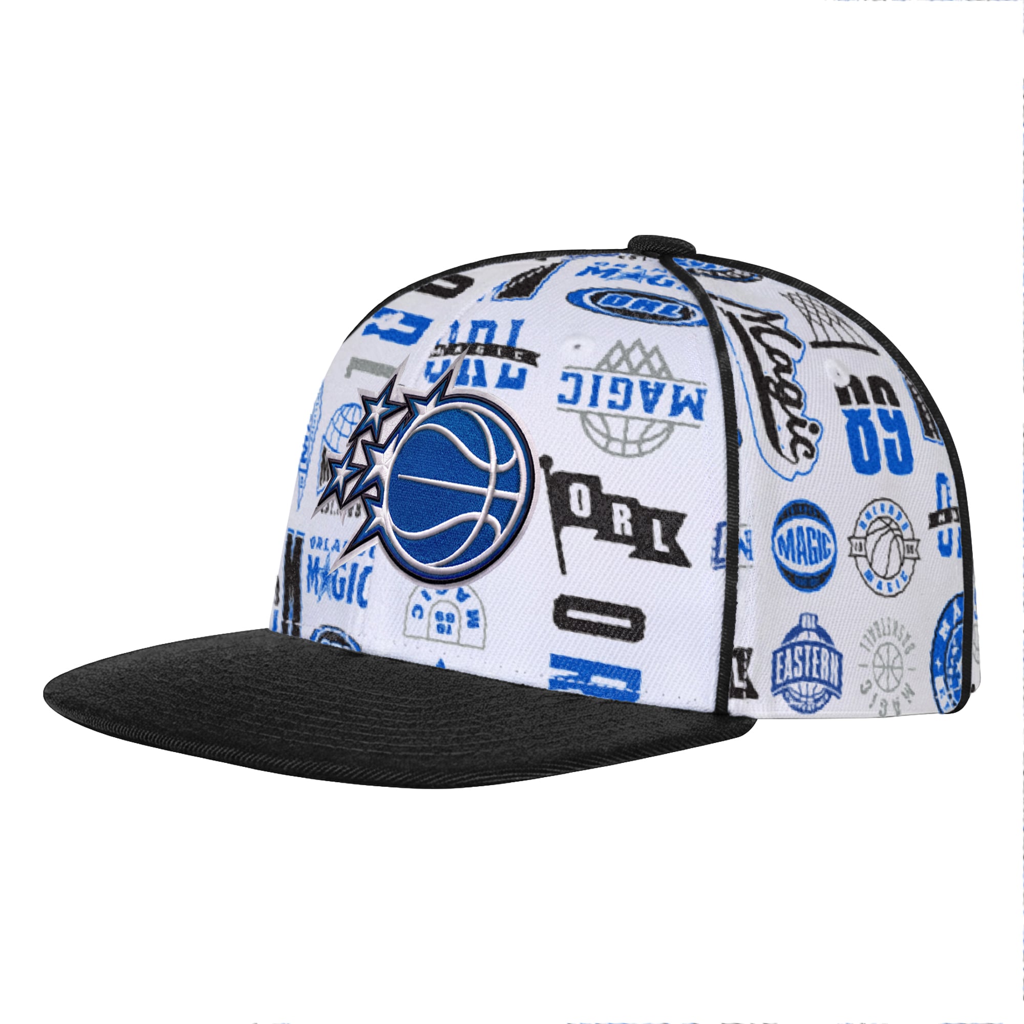 Youth Outerstuff White Orlando Magic Piped Up Snapback Hat