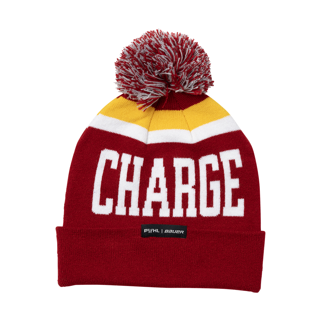 Bonnet unisexe Bauer Hockey rouge Ottawa Charge Patch tricoté avec pompon