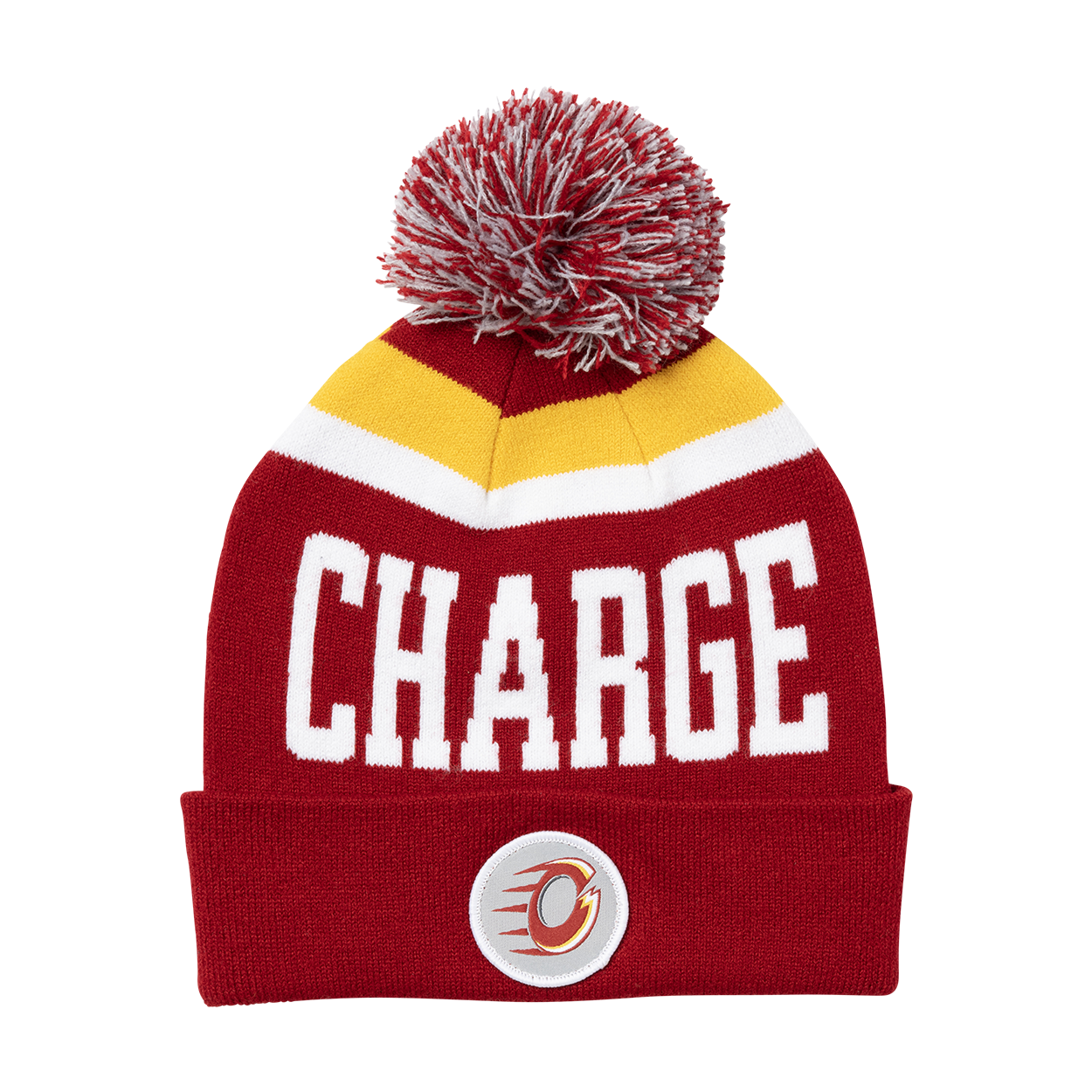 Bonnet unisexe Bauer Hockey rouge Ottawa Charge Patch tricoté avec pompon