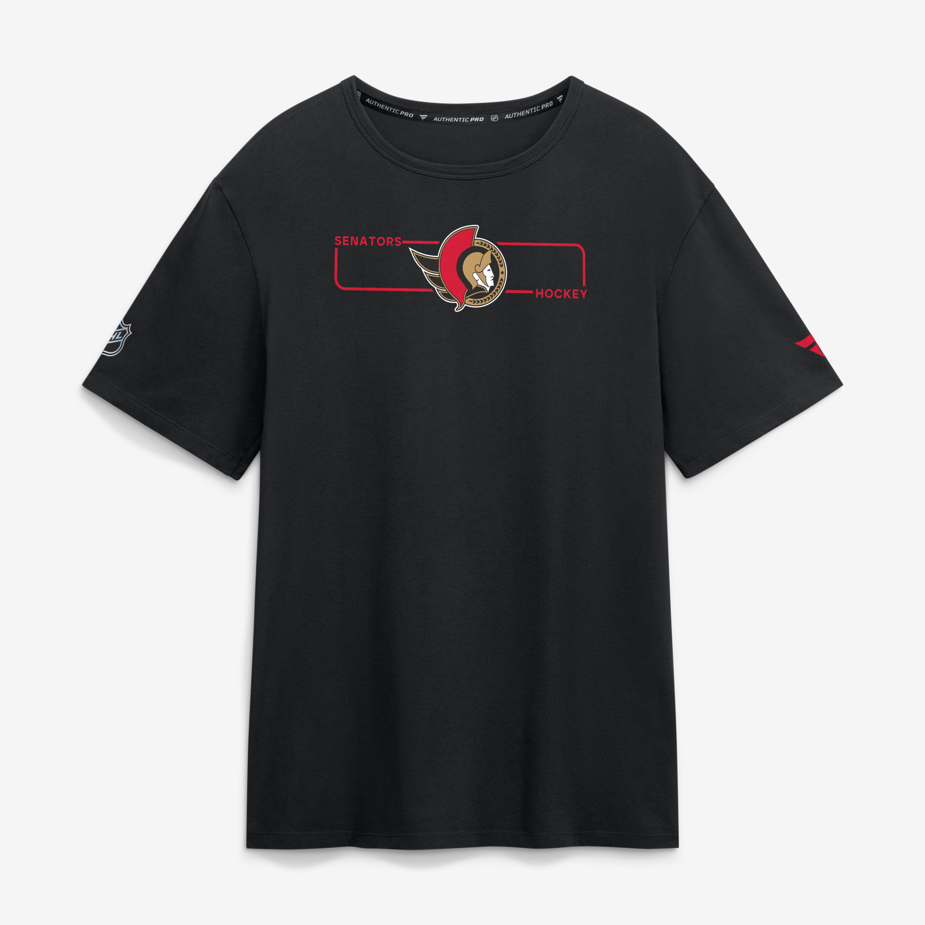 Men's Fanatics Black Ottawa Senators Authentic Pro Primary Logo T-Shirt