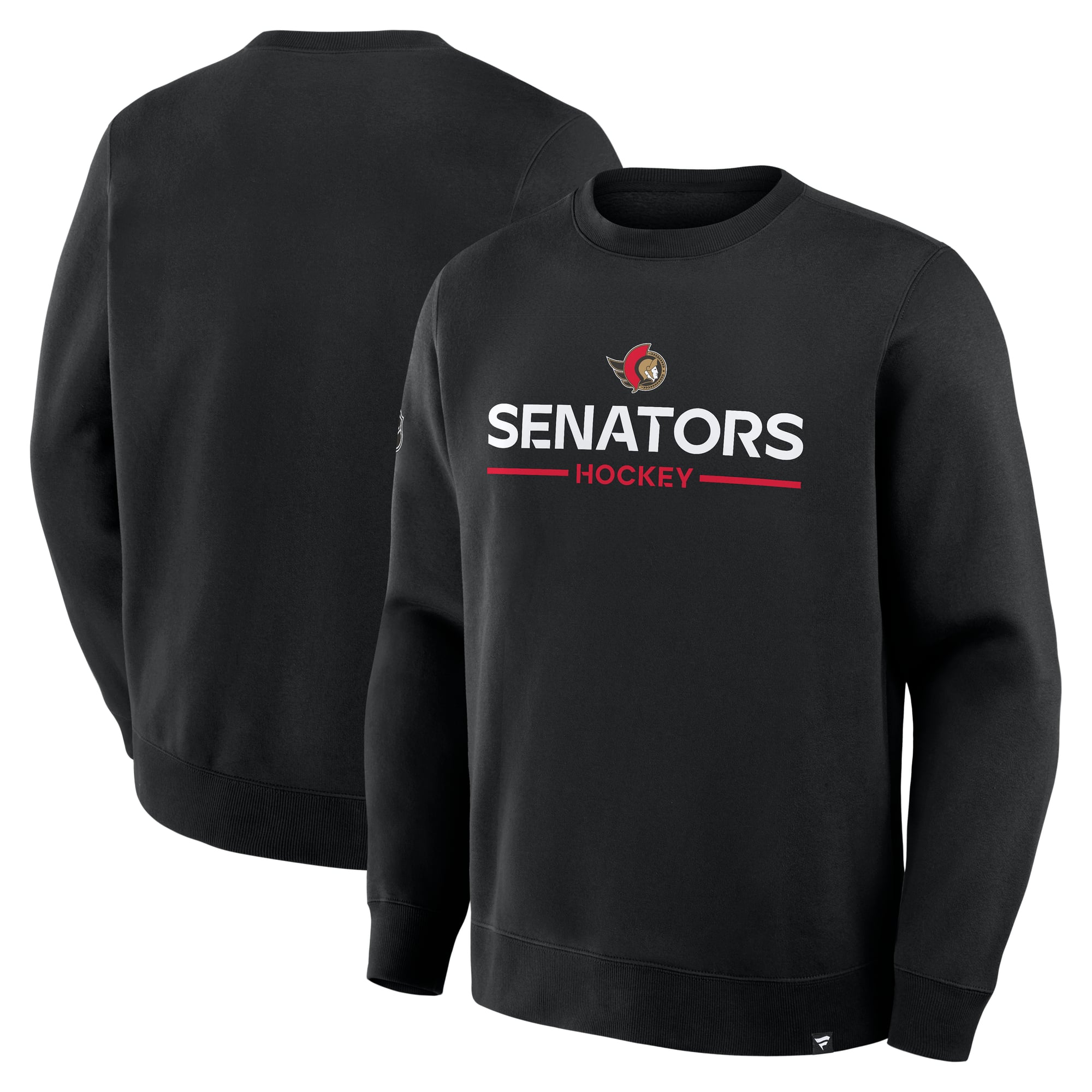 Sweat-shirt authentique professionnel primaire des Sénateurs d'Ottawa noirs de Fanatics pour hommes