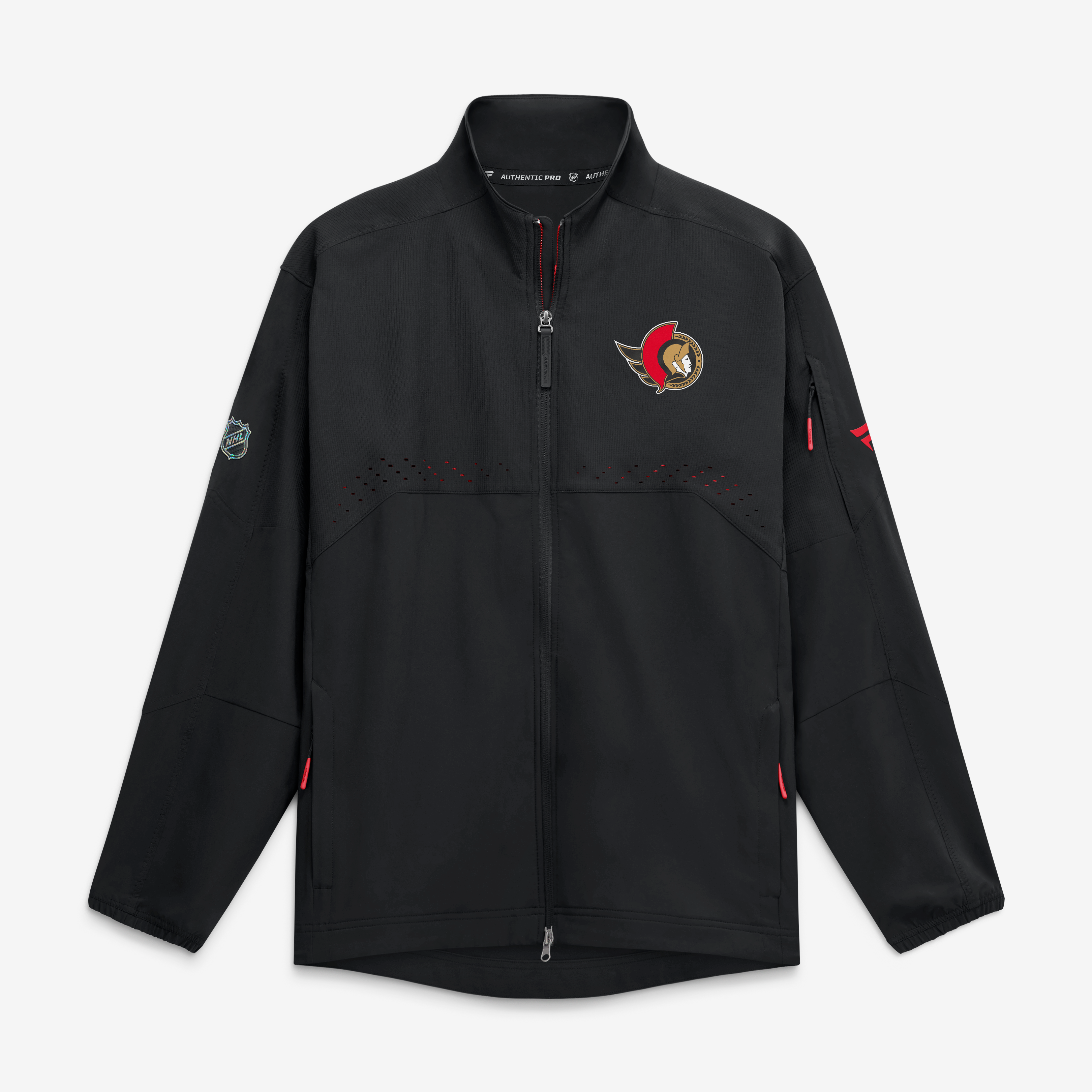 Men's Fanatics Black Ottawa Senators Authentic Pro Rink Coaches Jacket