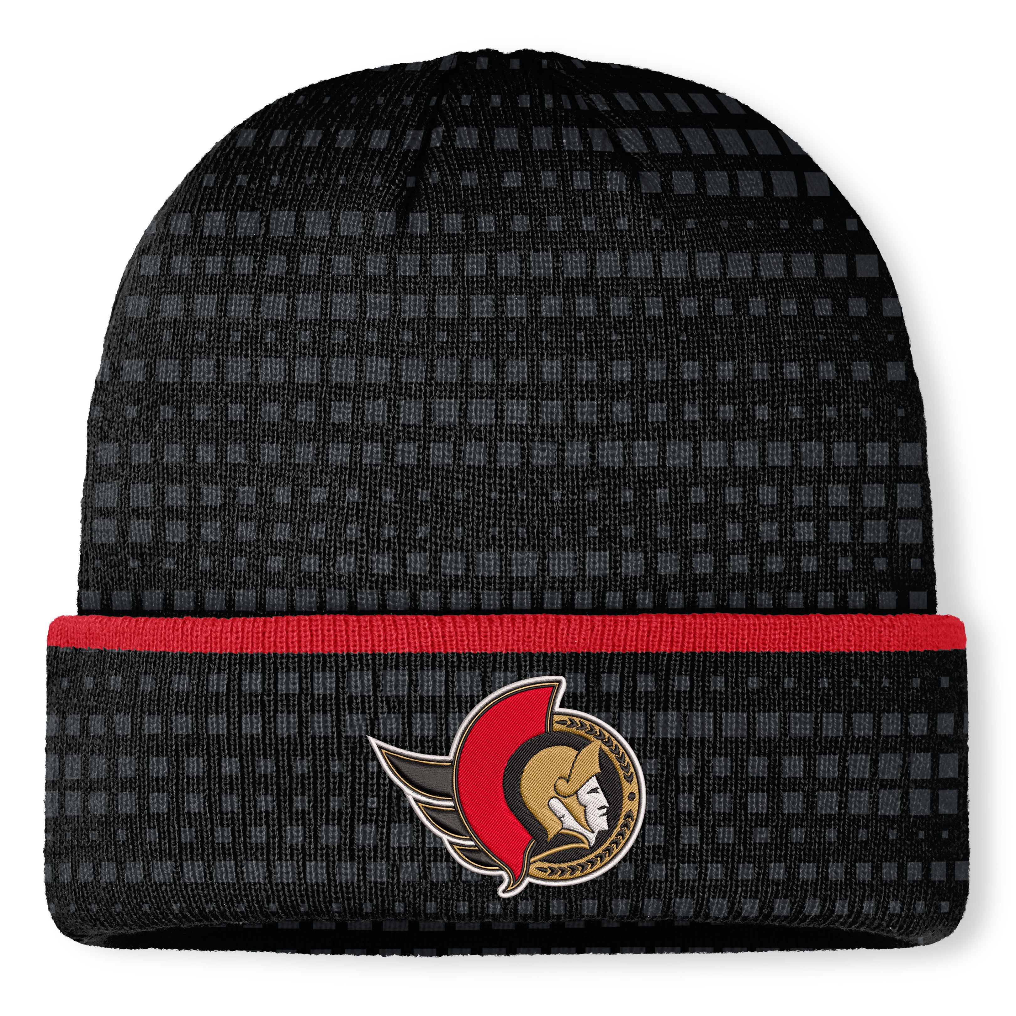 Men's Fanatics Black Ottawa Senators Authentic Pro Rink Cuffed Knit Hat