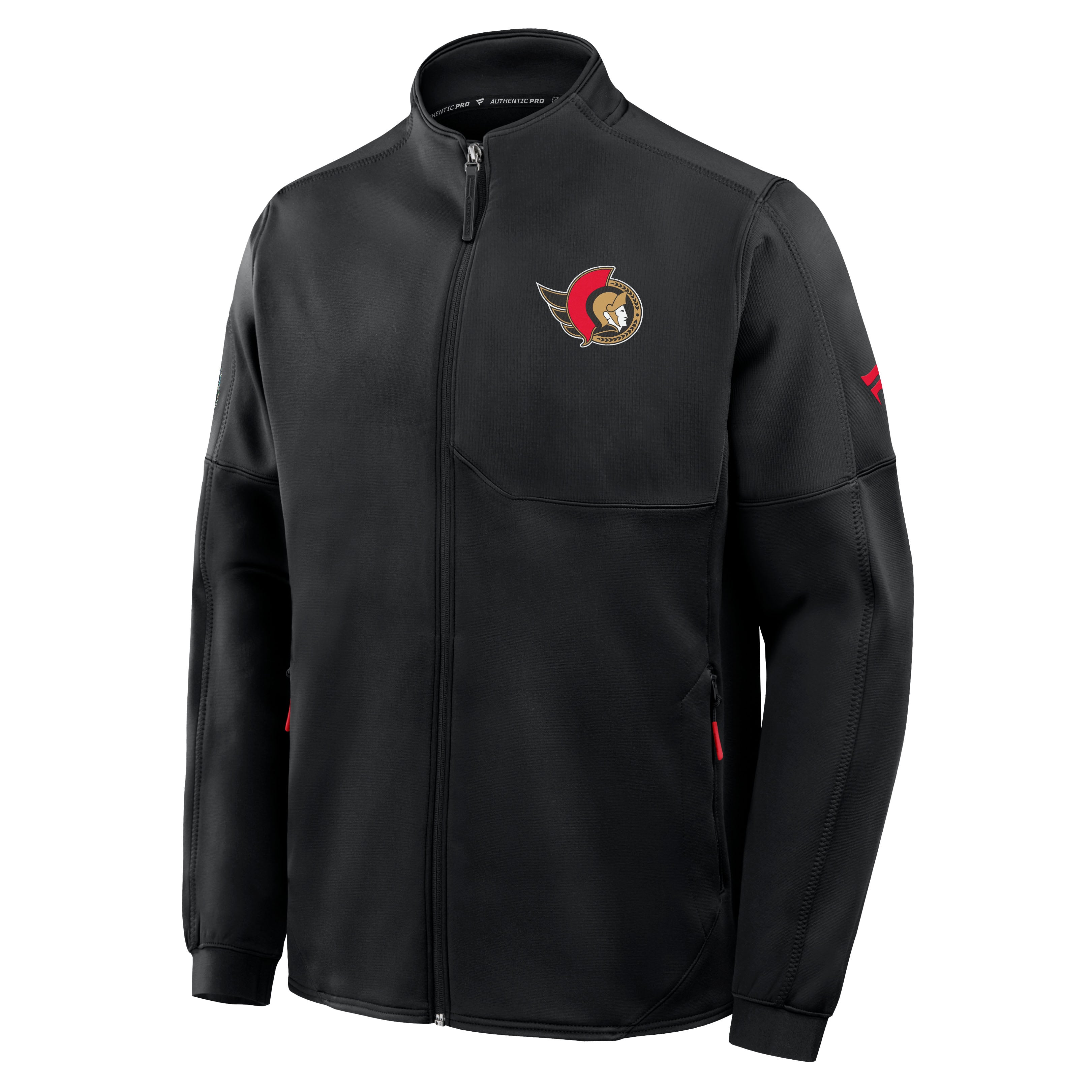 Men's Fanatics Black Ottawa Senators Authentic Pro Rink Fleece Full-Zip Jacket