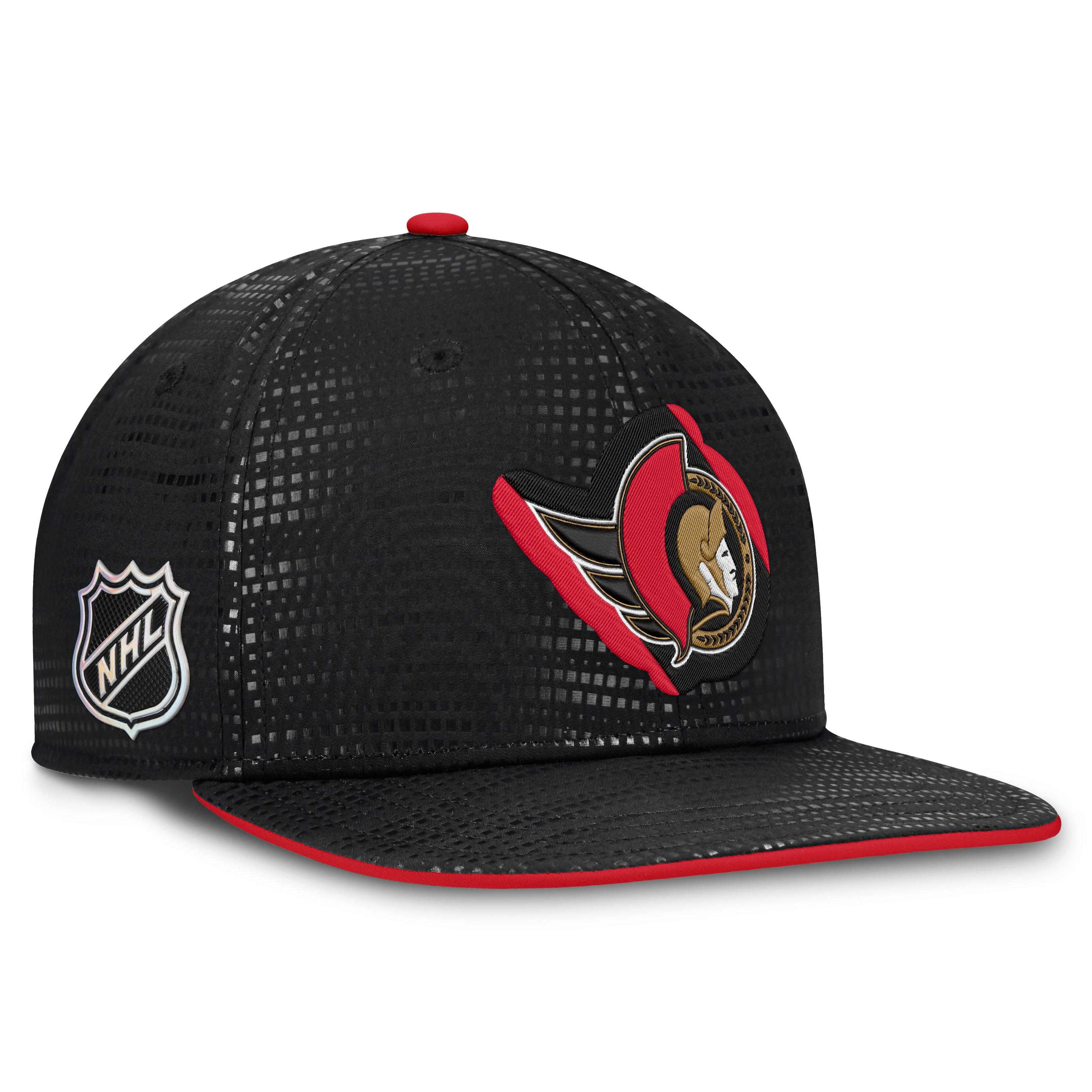 Men's Fanatics Black Ottawa Senators Authentic Pro Rink Square Visor Snapback Hat