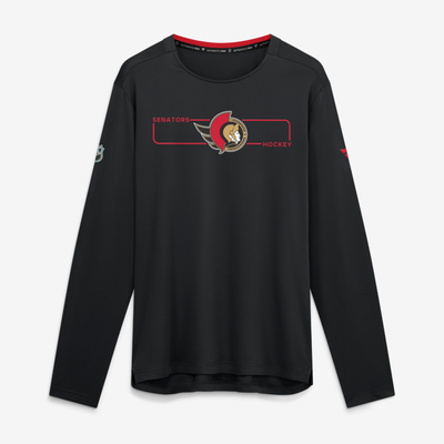 Men's Ottawa Senators Fanatics Black Authentic Pro Rink Tech Long Sleeve T-Shirt