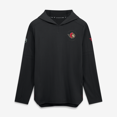 Men's Ottawa Senators Fanatics Black Authentic Pro Train Lightweight Pullover Hoodie