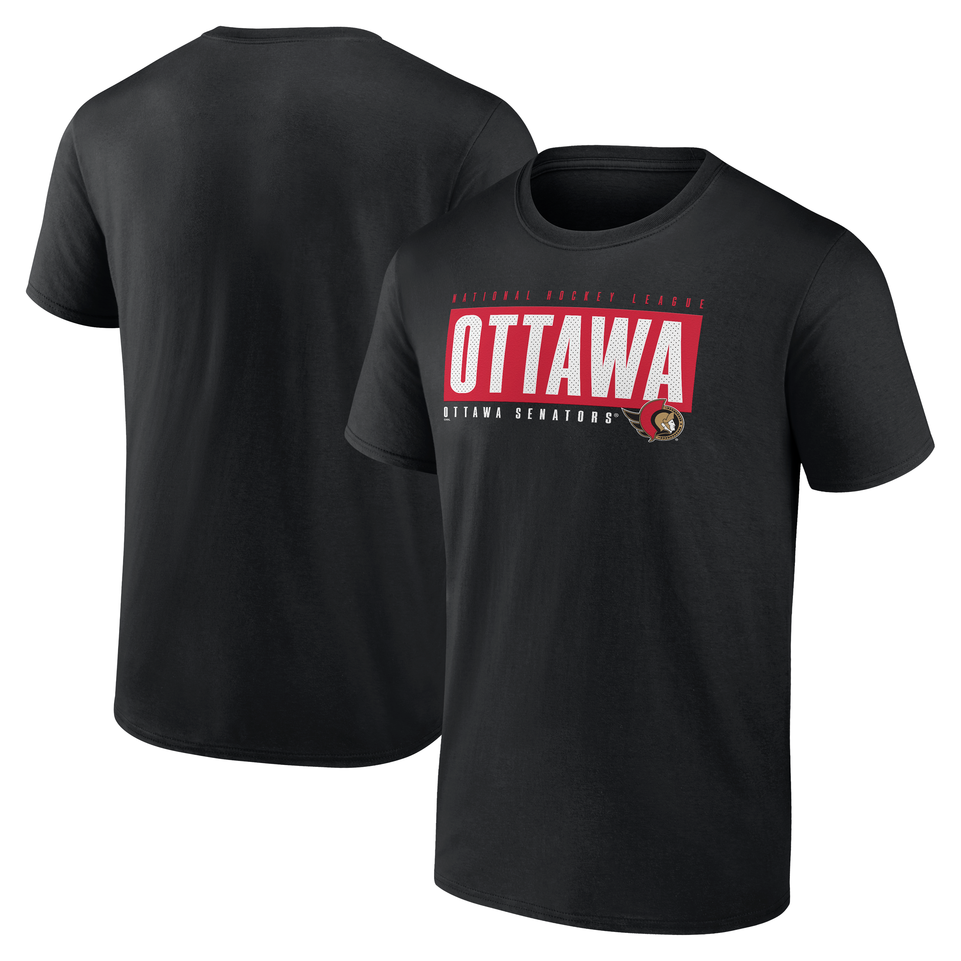 Men's Fanatics Black Ottawa Senators Blocked Out T-Shirt