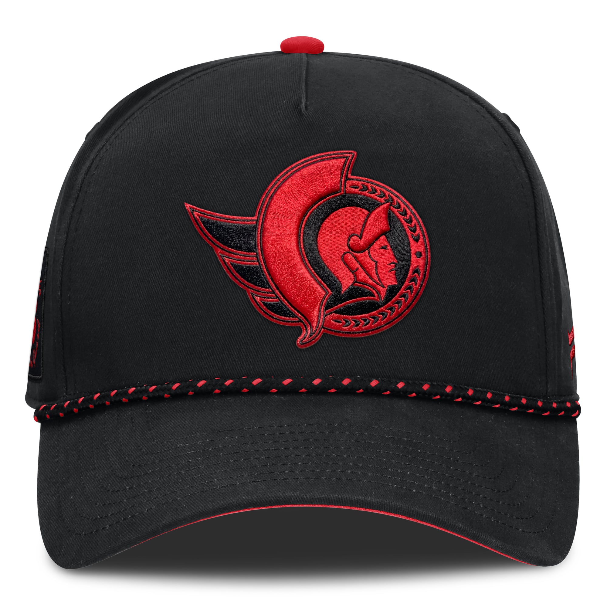 Casquette Fanatics noire pour homme, modèle A-Frame authentique Pro, modèle A-Frame, en hommage aux militaires canadiens, édition spéciale des Sénateurs d'Ottawa (Canada).