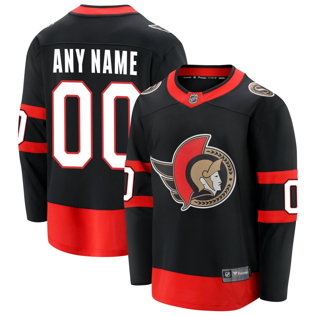 Men's Ottawa Senators Fanatics Black Home  Breakaway Custom Jersey