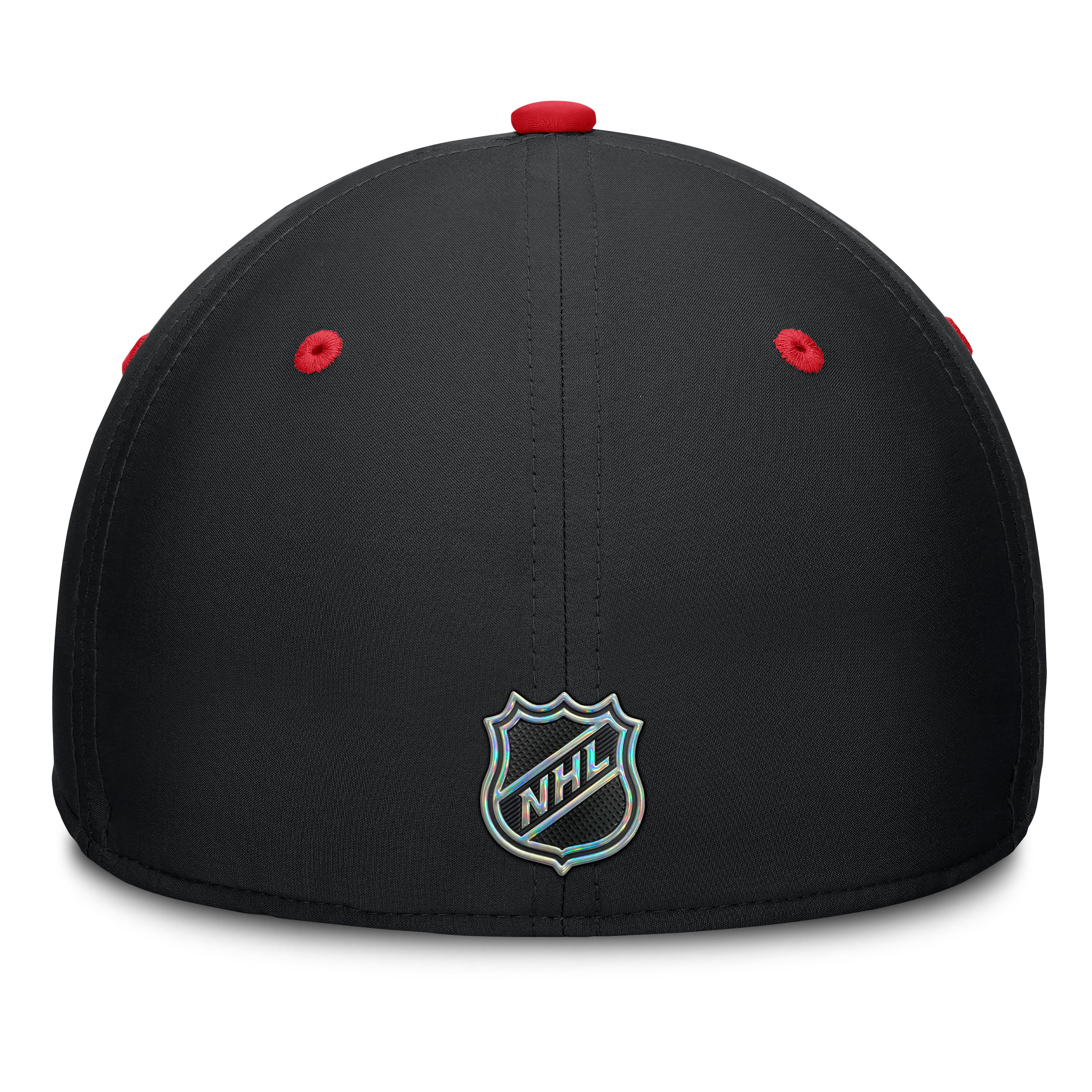 Men's Fanatics Black/Red Ottawa Senators Authentic Pro Rink Stretch Hat