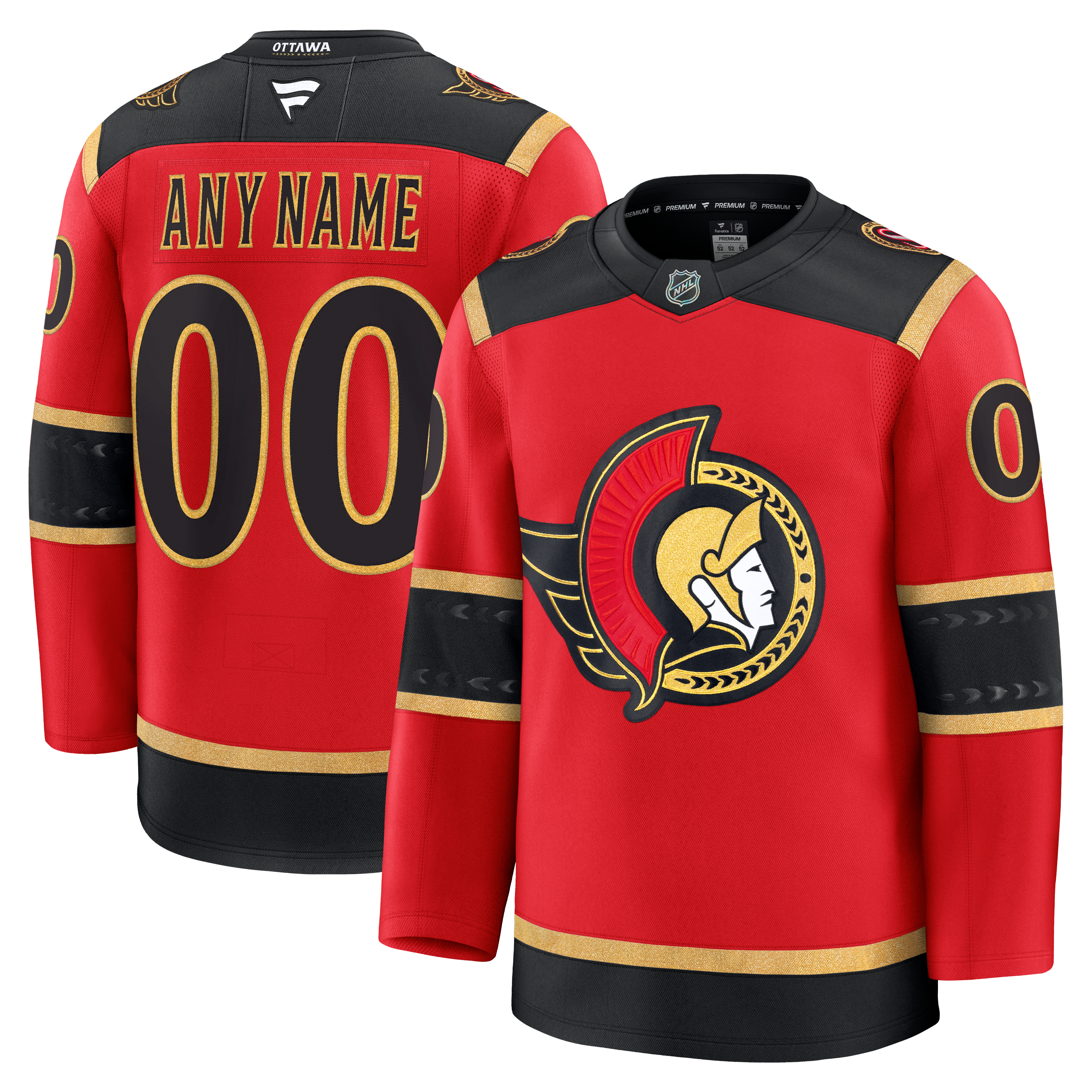 Men's Fanatics  Red Ottawa Senators Alternate Custom Premium Jersey