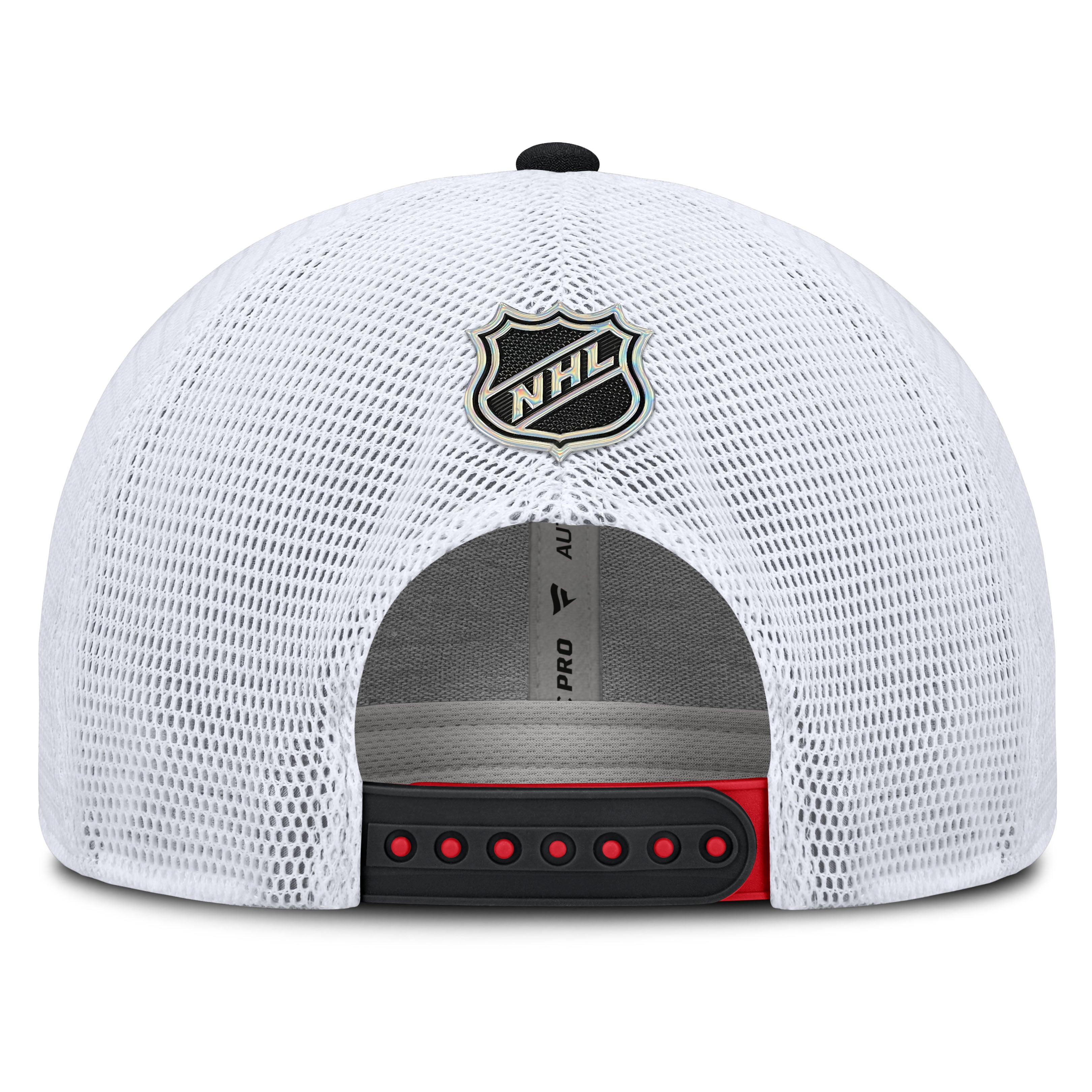 Men's Fanatics Red/White Ottawa Senators Authentic Pro Rink Mid-Crown Adjustable Trucker Hat