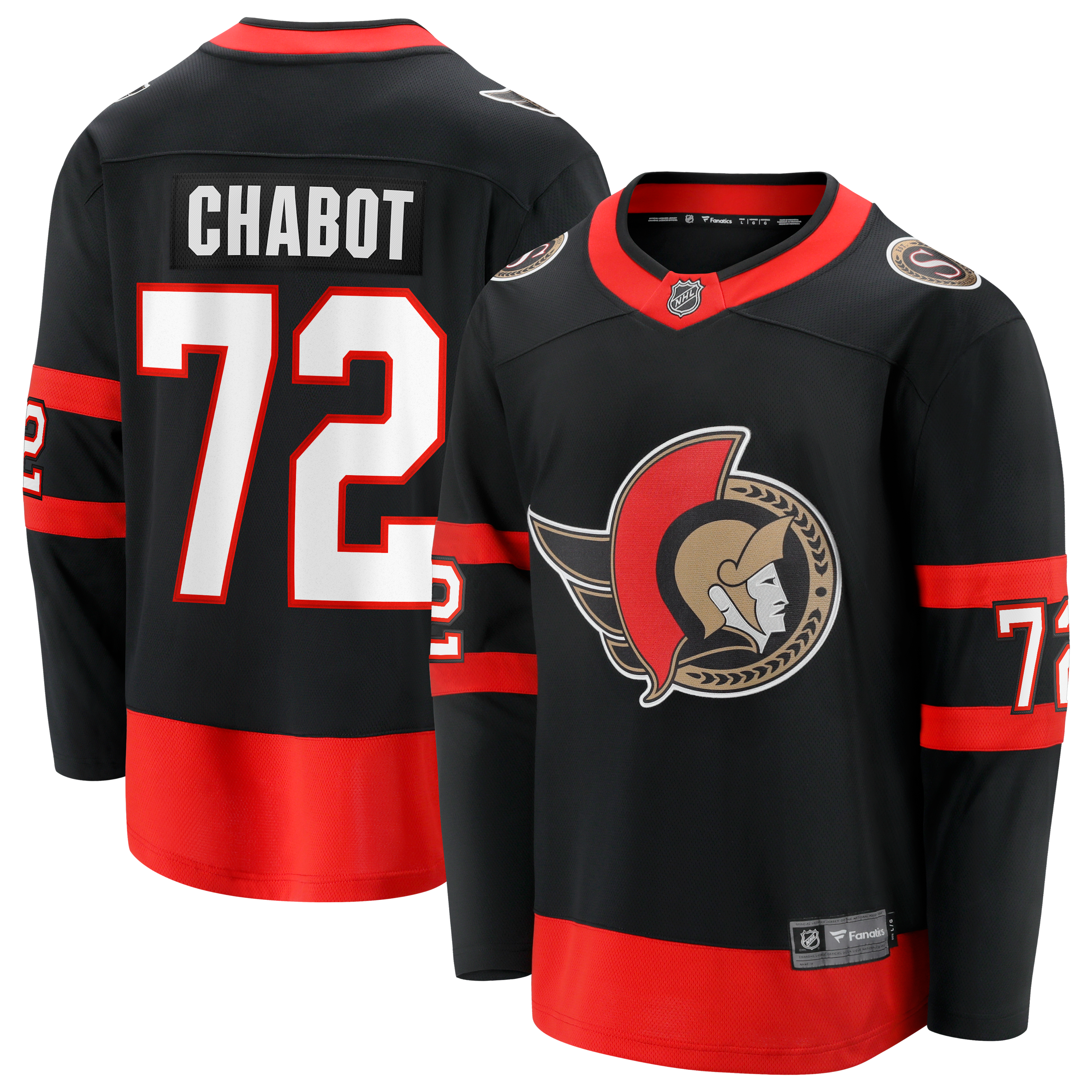 Men's Fanatics Thomas Chabot Black Ottawa Senators Home Breakaway Jersey