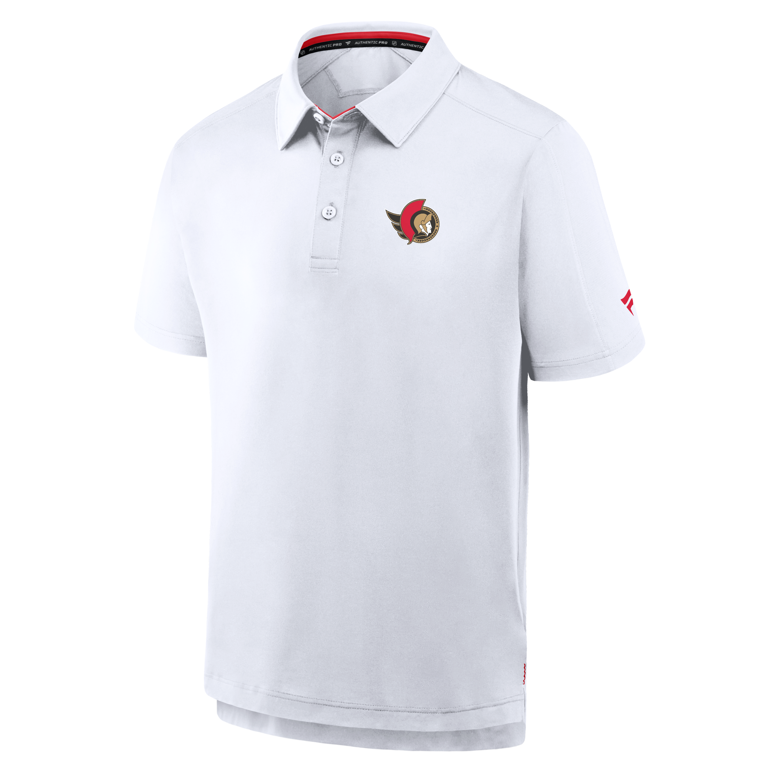 Men's Fanatics White Ottawa Senators Authentic Pro Rink Polo