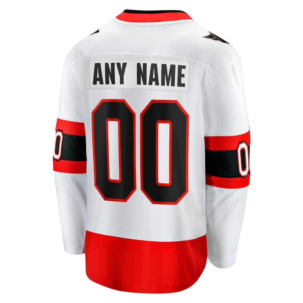 Men's Ottawa Senators Fanatics White Away  Breakaway Custom Jersey