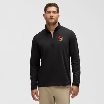 Men's Ottawa Senators  lululemon Black Soft Jersey Half-Zip