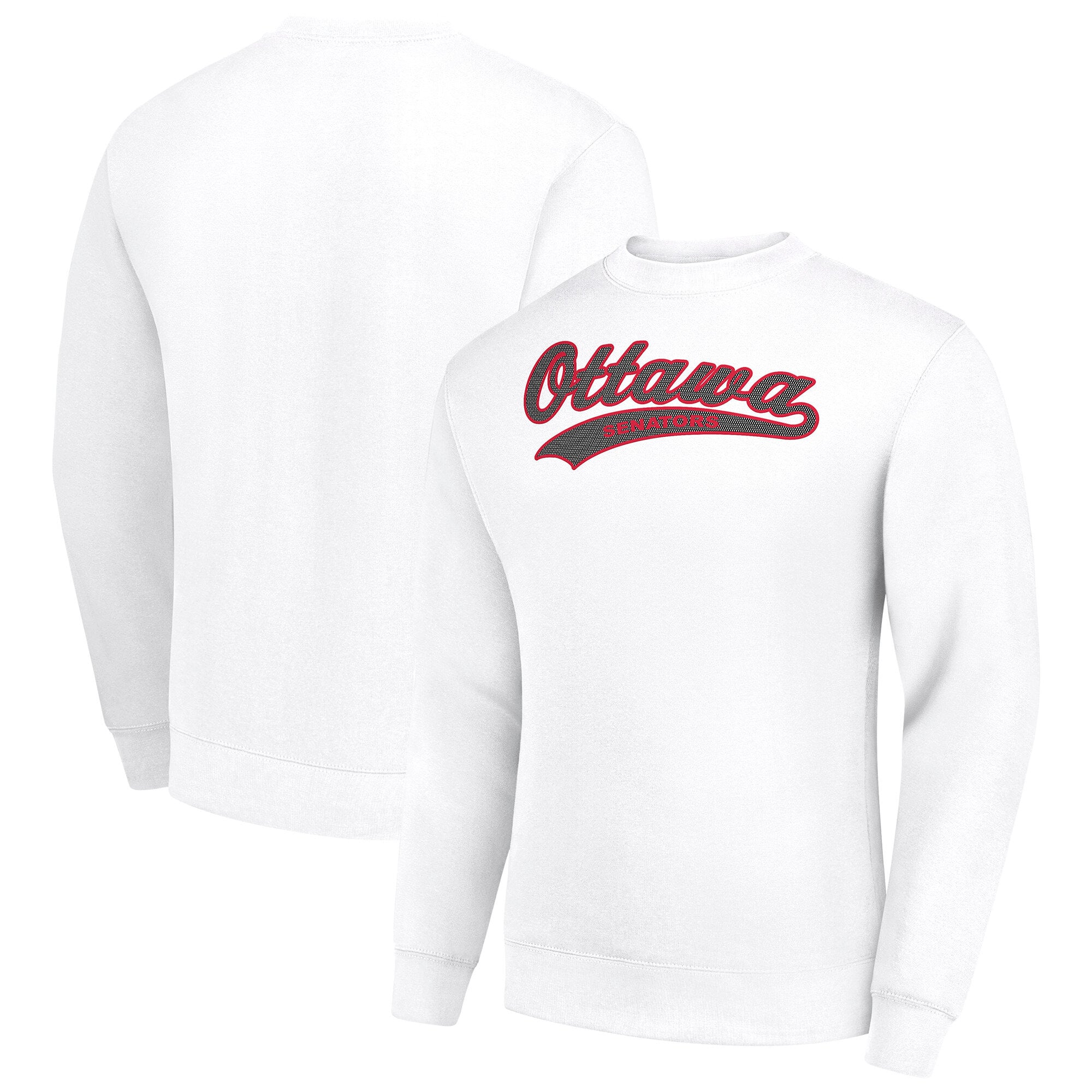 Men's Starter White Ottawa Senators Tailsweep City Pullover Sweatshirt