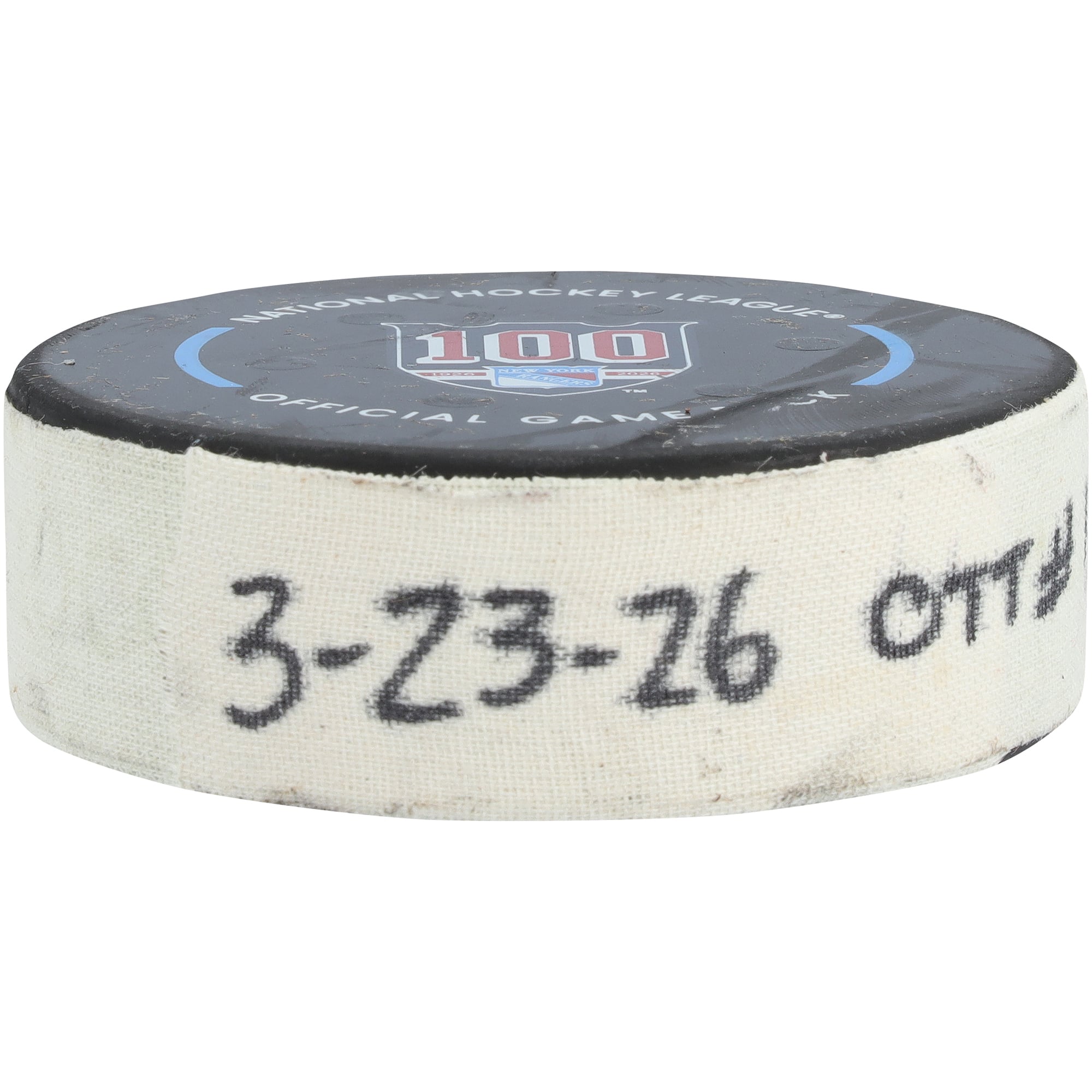 Shane Pinto Ottawa Senators Game-Used Goal Puck from March 23, 2026 vs. New York Rangers