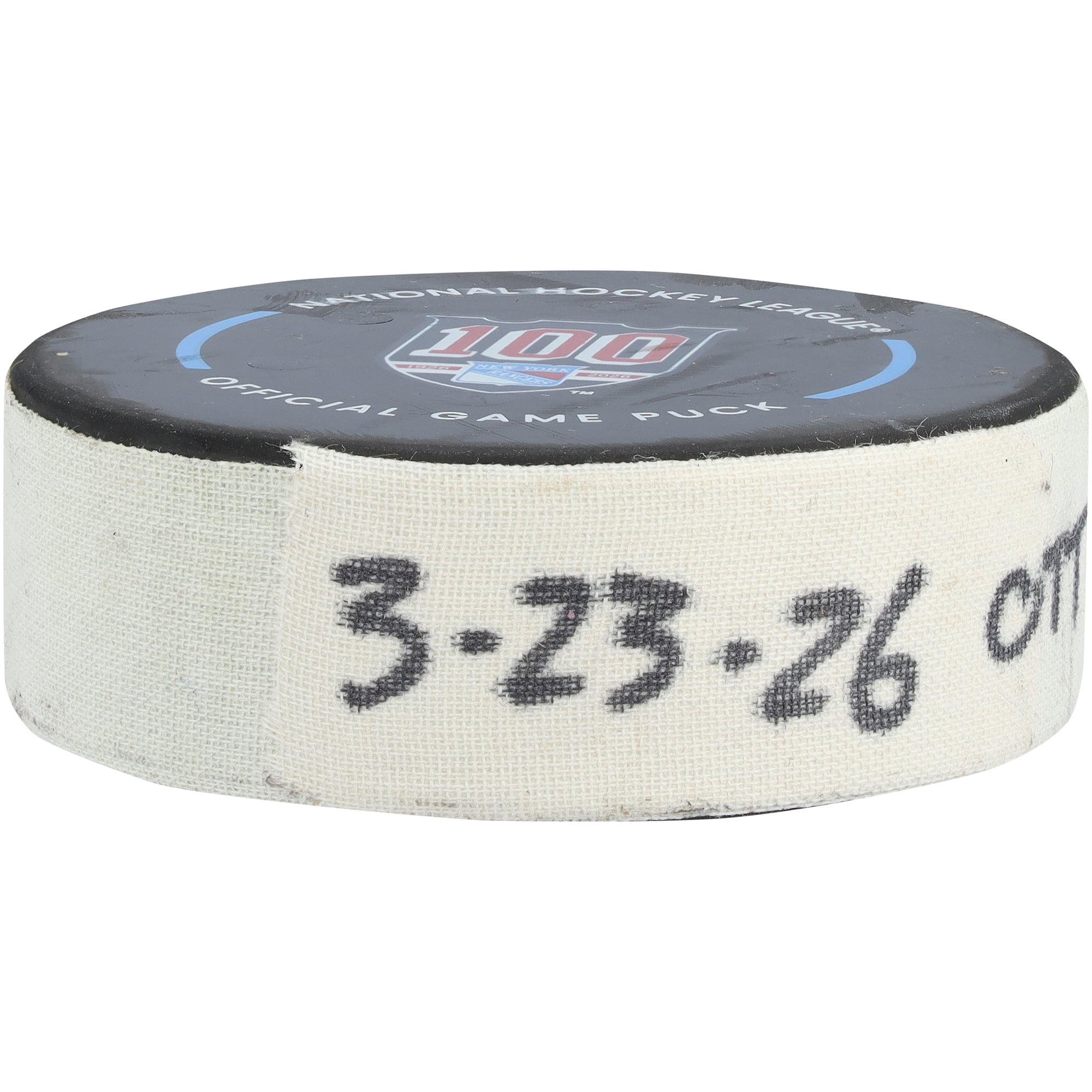 Warren Foegele Ottawa Senators Game-Used Goal Puck from March 23, 2026 vs. New York Rangers