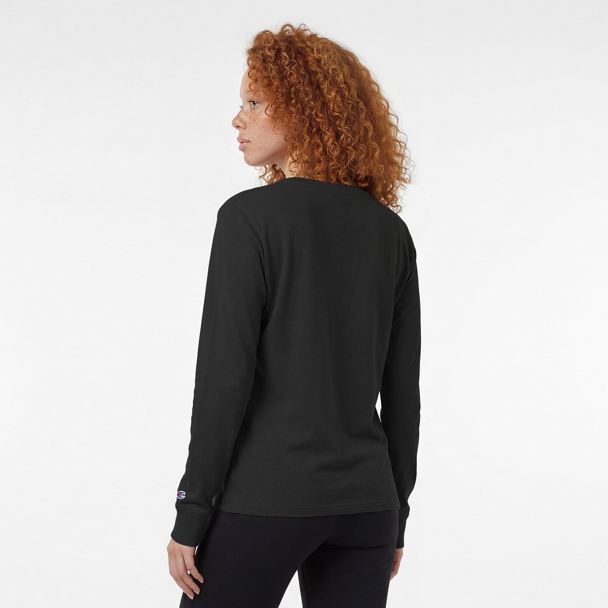 T-shirt à manches longues Champion Black Ottawa Senators Wordmark Lockup pour femmes