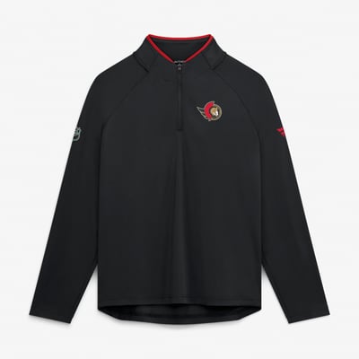 Women's Ottawa Senators Fanatics Black Authentic Pro Rink Lightweight Quarter-Zip Pullover