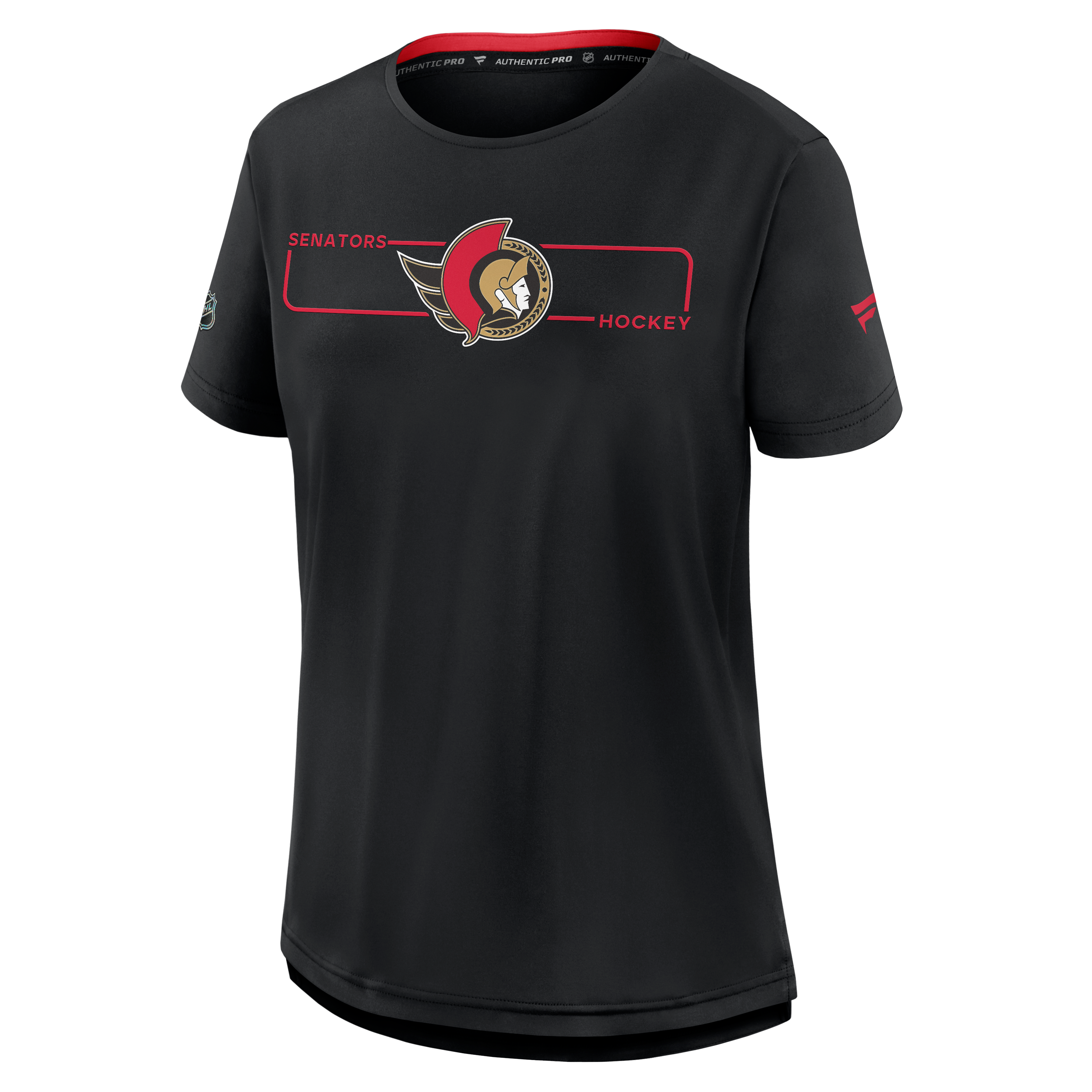 Women's Fanatics Black Ottawa Senators Authentic Pro Rink Tech T-Shirt
