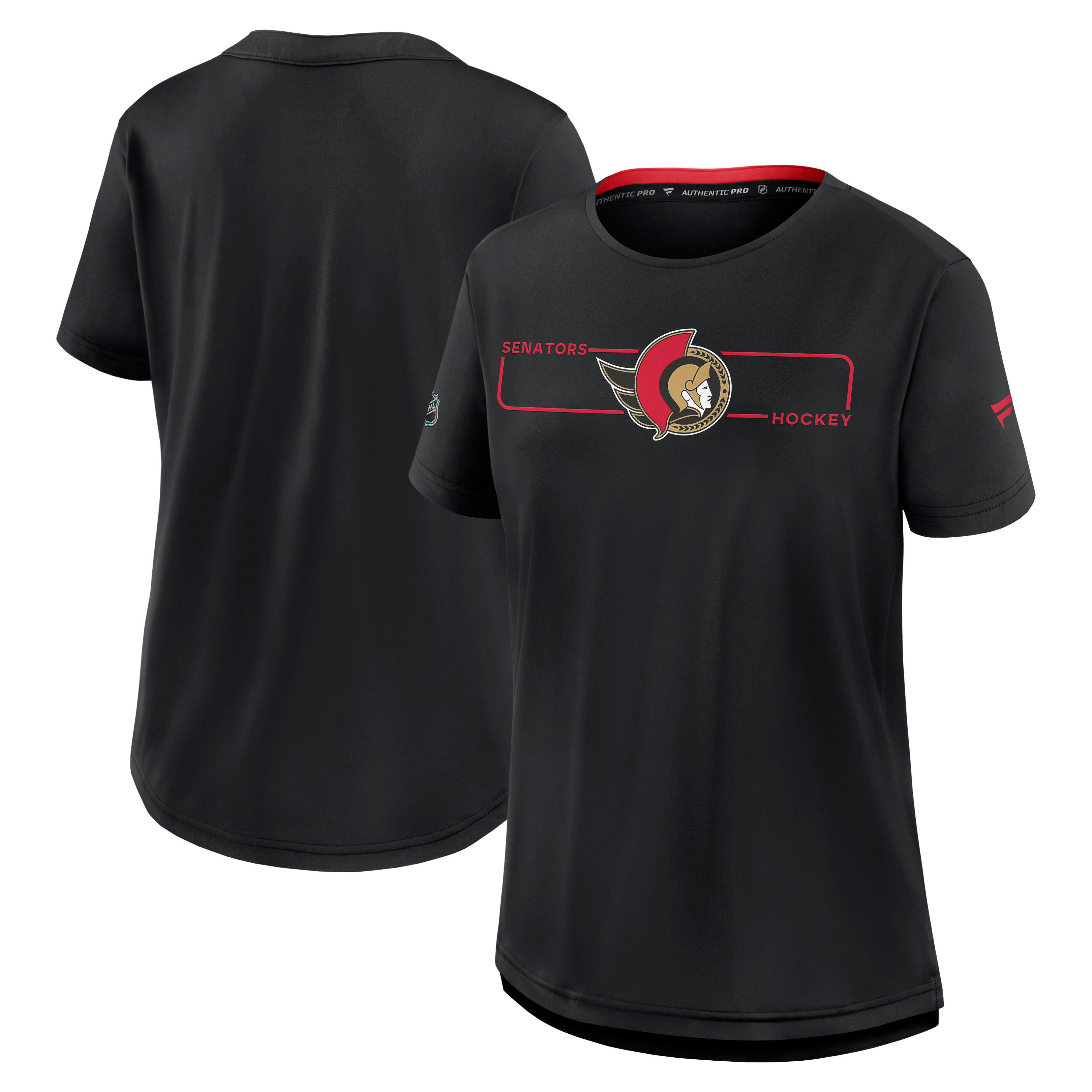Women's Fanatics Black Ottawa Senators Authentic Pro Rink Tech T-Shirt