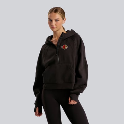 Women's Ottawa Senators lululemon Black Scuba Oversized Half-Zip Hoodie