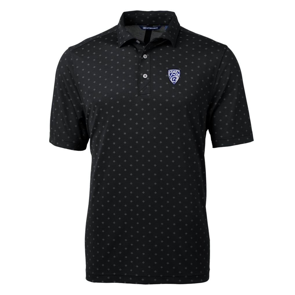  Pac-12 Gear Cutter & Buck Virtue Eco Pique Tile Print Recycled Polo - Black