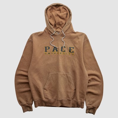 Pace University Setters Champion 2000s Hooded Pullover Sweatshirt - Clay - XS by Fanatics Real Vintage