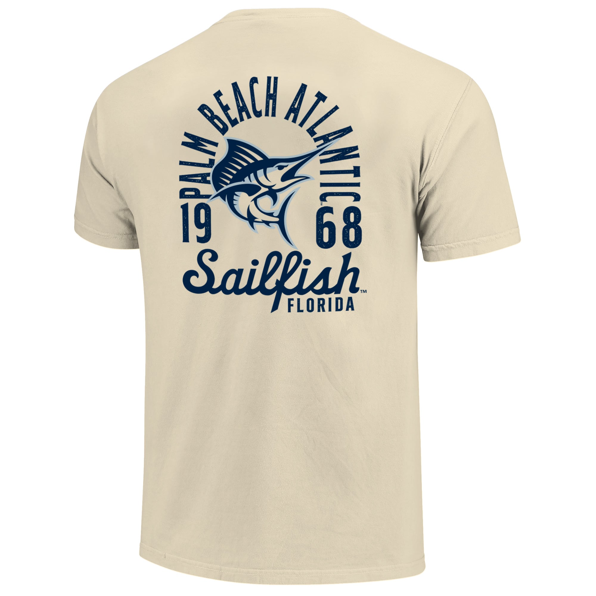T-shirt crème pour homme avec motif mascotte de voilier l'Atlantique Palm Beach