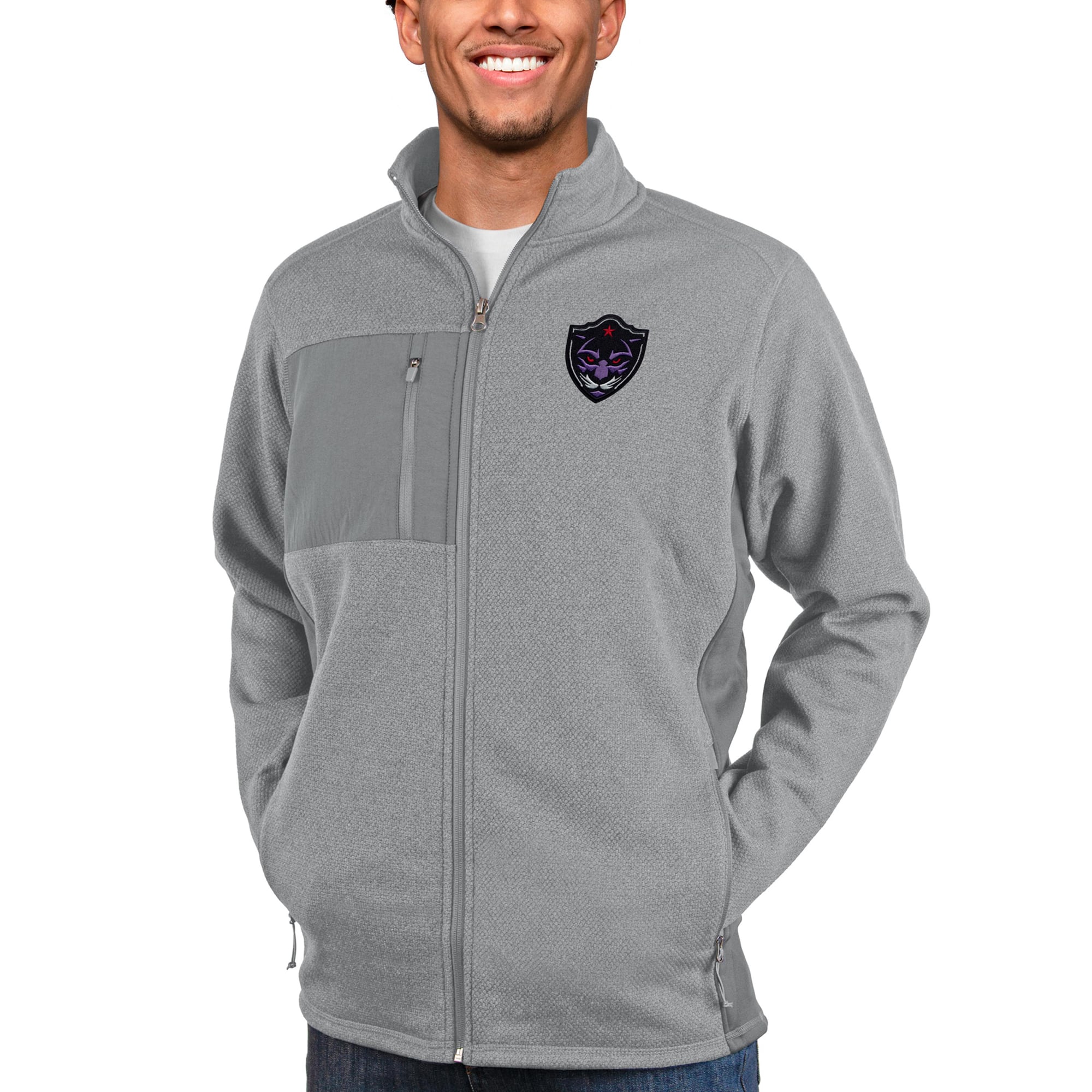 Panther City Lacrosse Club Antigua Course Full-Zip Jacket - Heather Gray