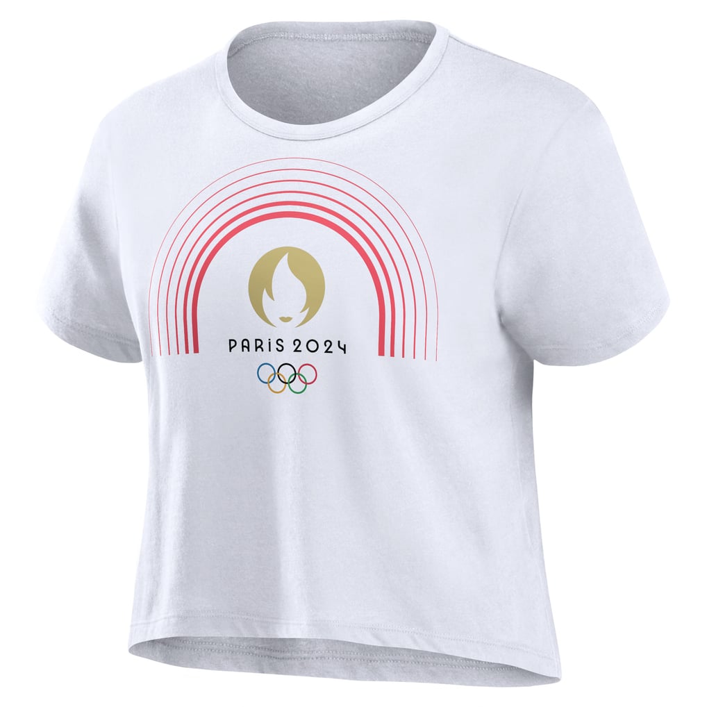 T-shirt Officiel Jeux Olympiques Paris 2024 Pour Femme - Taille S, Rose Et Blanc, 100% Coton